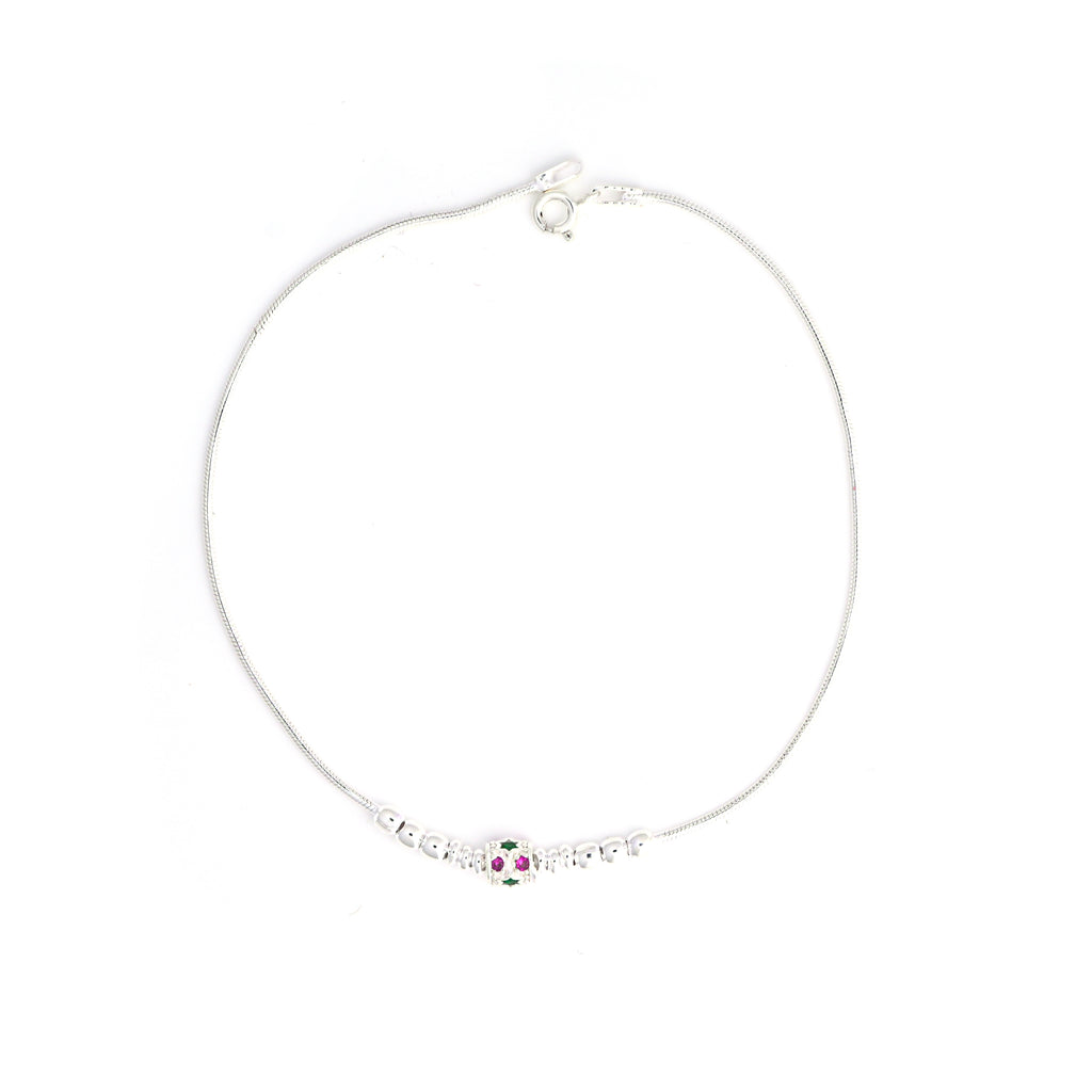 925 Sterling Silver Anklet Pair | Charm Minimal Dainty Anklet | Minimal Chain Statement Anklet