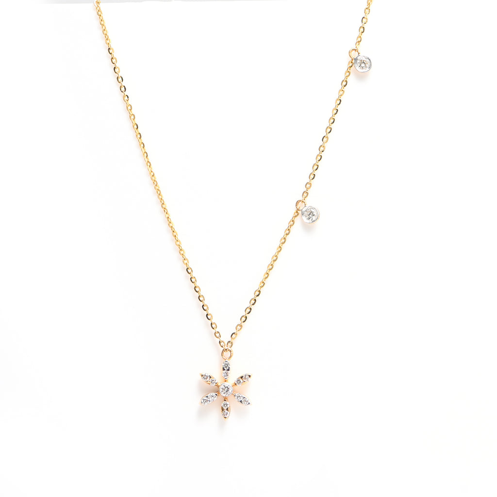 18KT Gold Diamond Necklace– Rhodium Finish, Fashion & Wedding Jewelry for Women