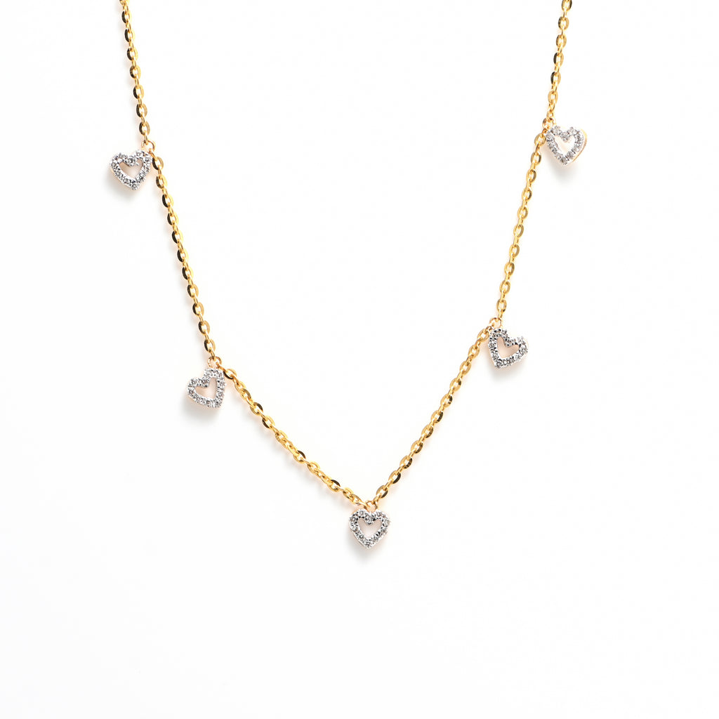 Bridal 18KT Hallmarked Gold Diamond Necklace– Elegant Women’s Necklace