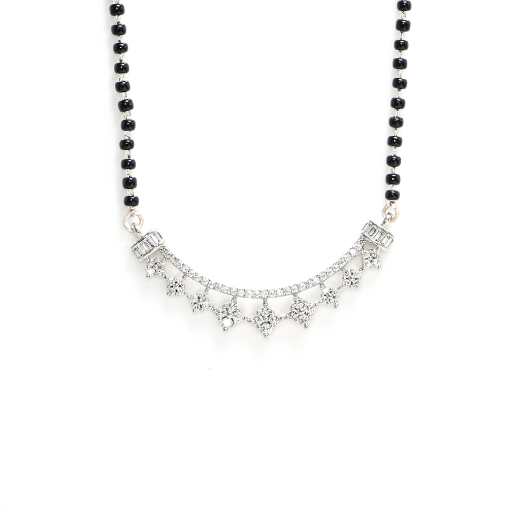 925 Silver Mangalsutra with Sparkling Round CZ Stones
