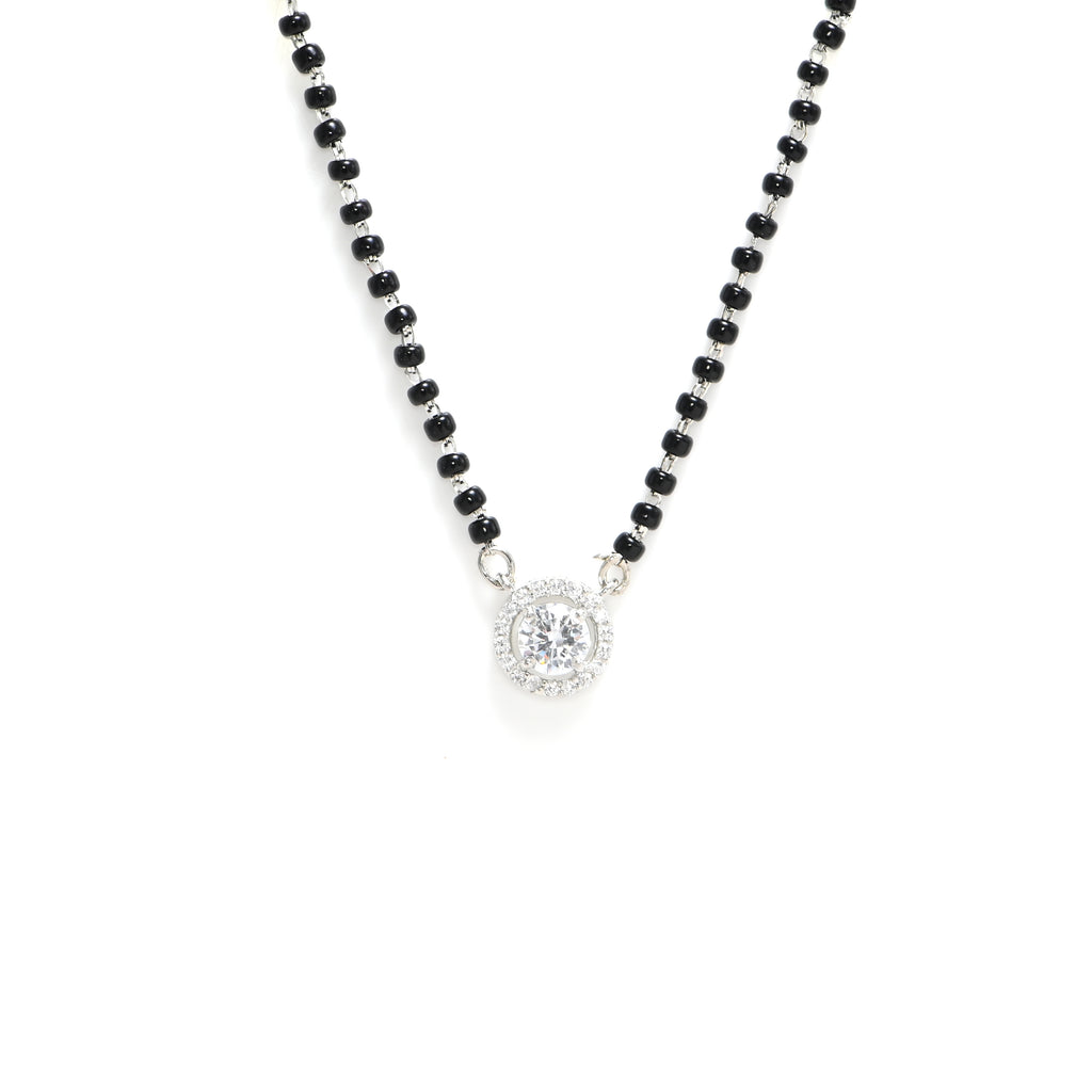 Modern Heritage Sterling Silver Cubic Zirconia Mangalsutra