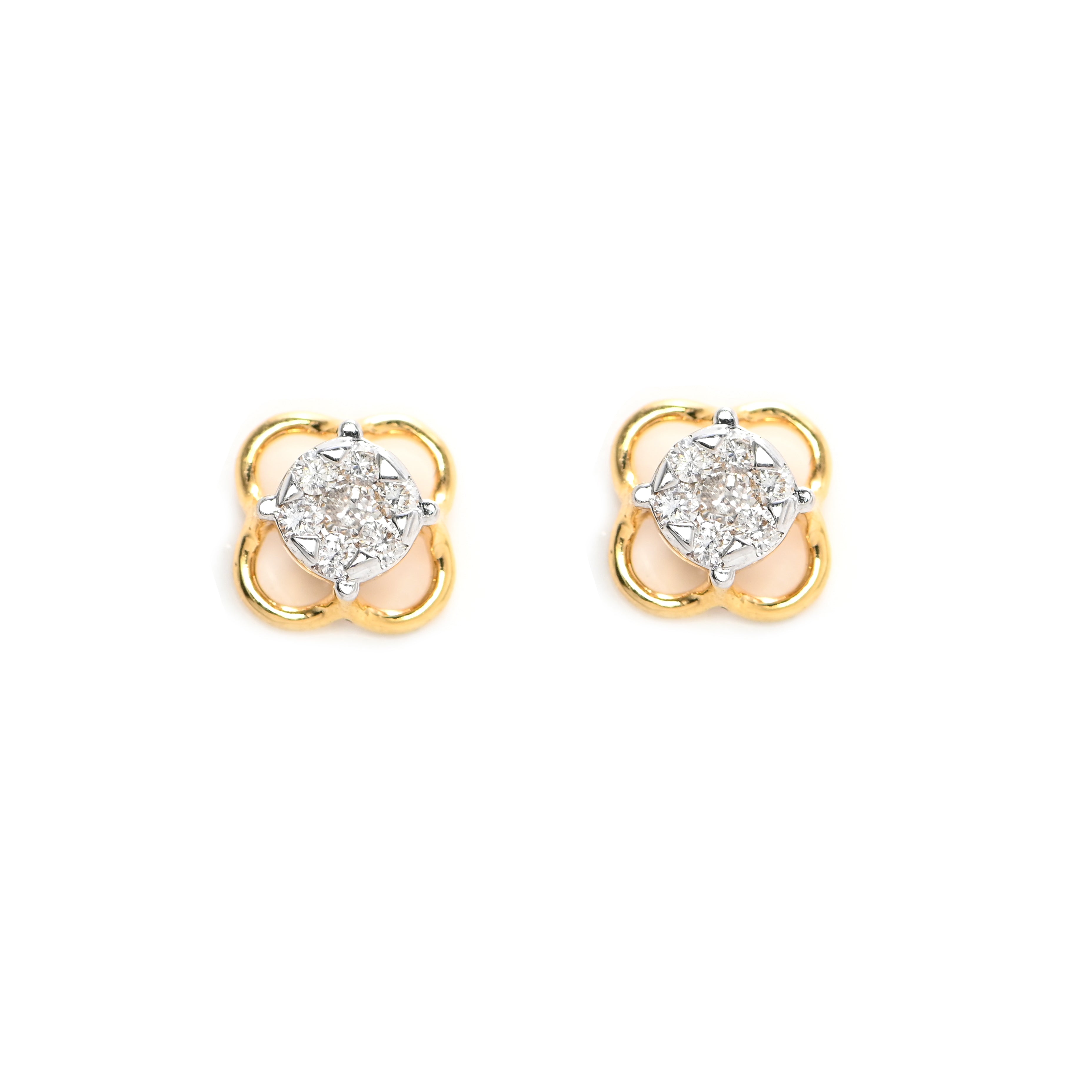 Timeless 18KT Gold Diamond Earrings Featuring Round Brilliant Diamonds