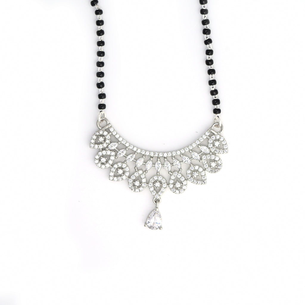 925 Sterling Silver Mangalsutra Necklace | Cubic Zirconia Pendant