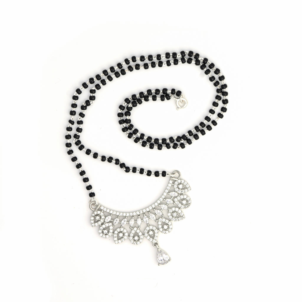 925 Sterling Silver Mangalsutra Necklace | Cubic Zirconia Pendant