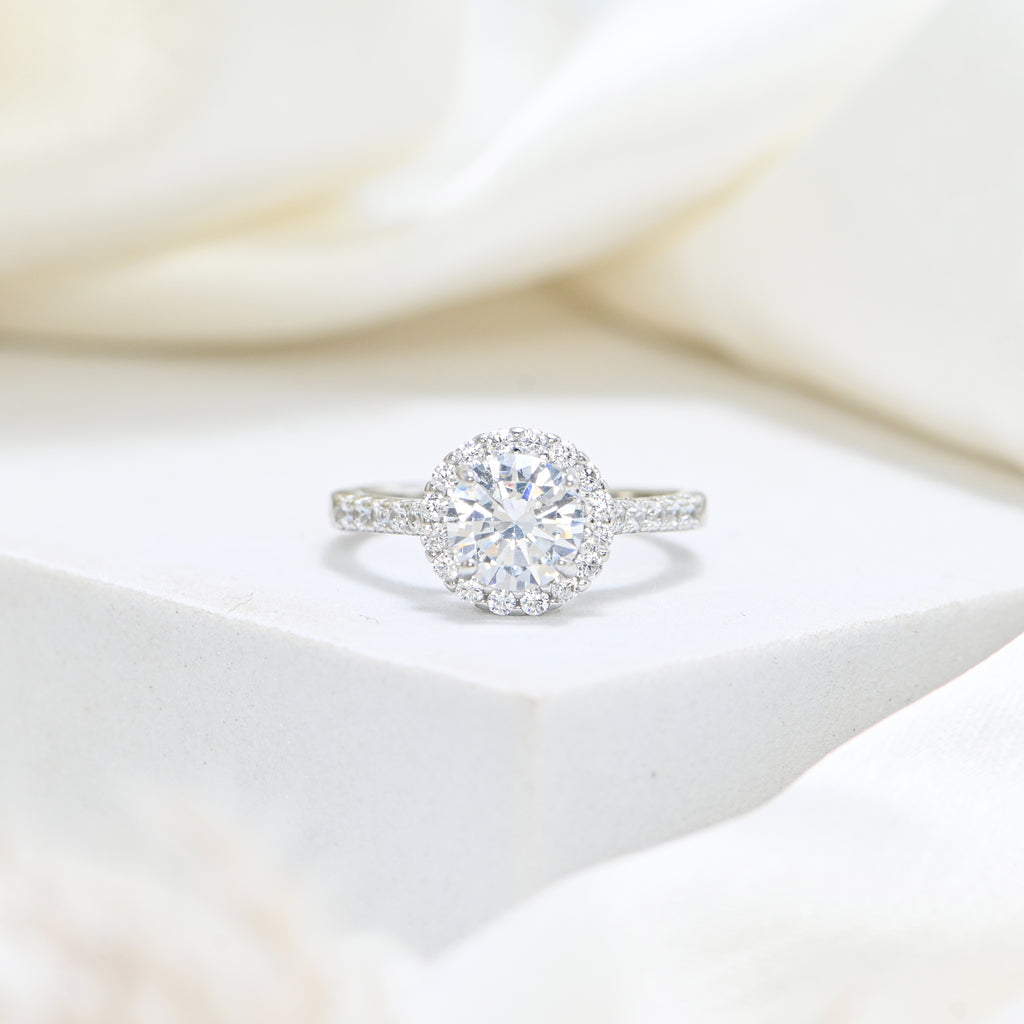 925 Sterling Silver Cubic Zirconia Ring, Round Cut CZ Sparkle Classic Women’s Jewelry