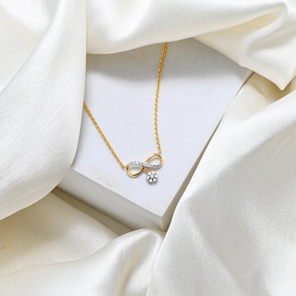 Infinity 18KT Hallmarked Gold Diamond Mangalsutra for Brides