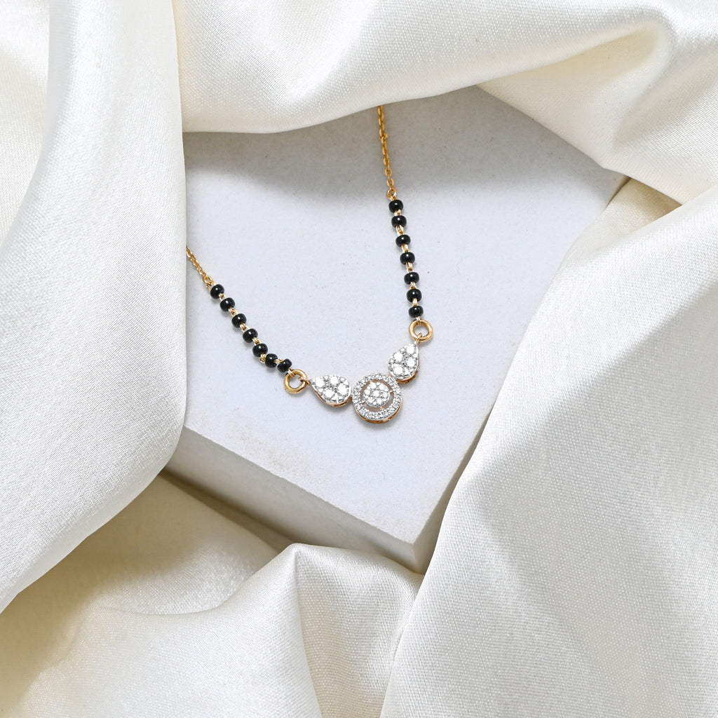 Women’s 18KT Gold Mangalsutra with Diamonds –Traditional & Bridal Necklace