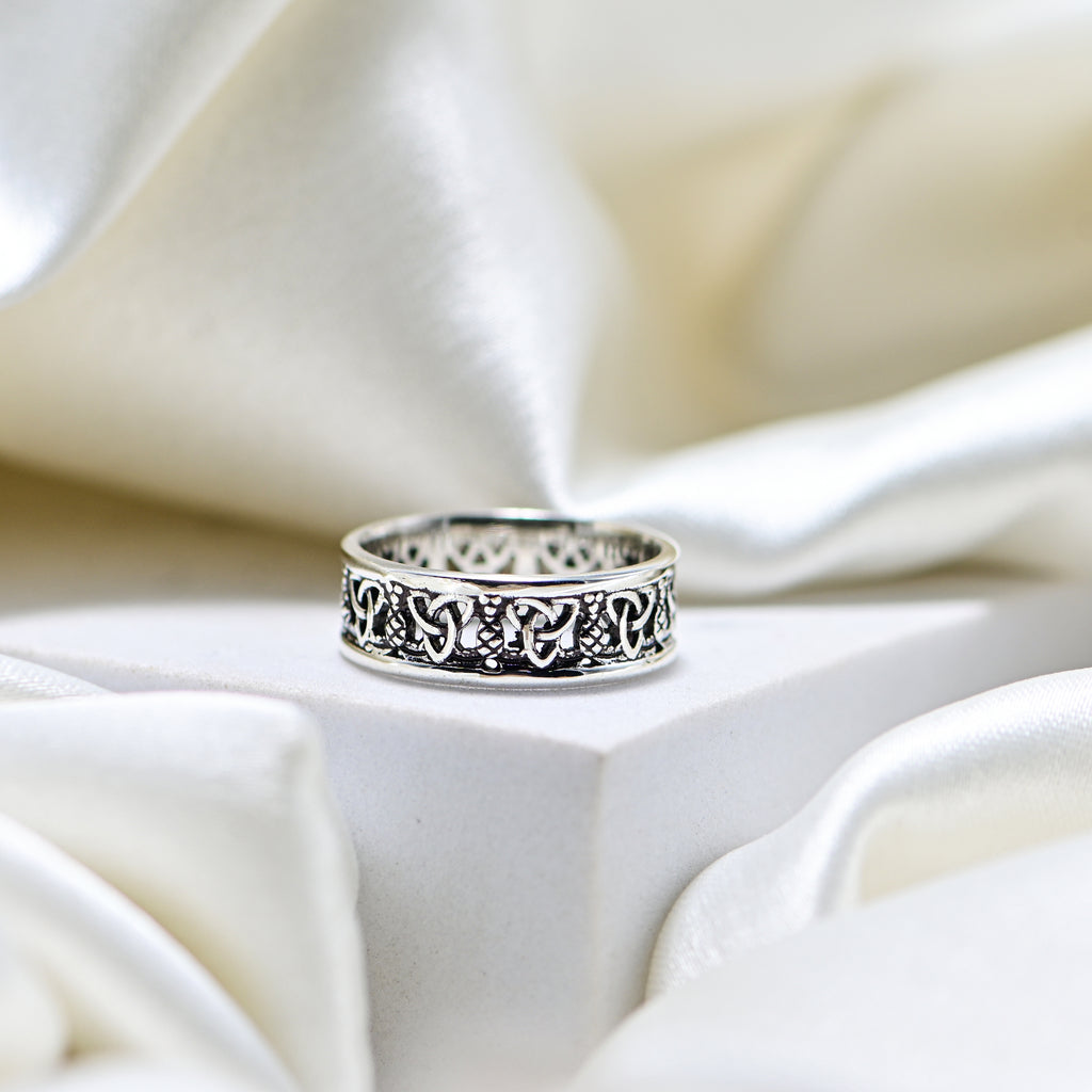925 Silver Rustic Men’s Band Ring Gift for Husband