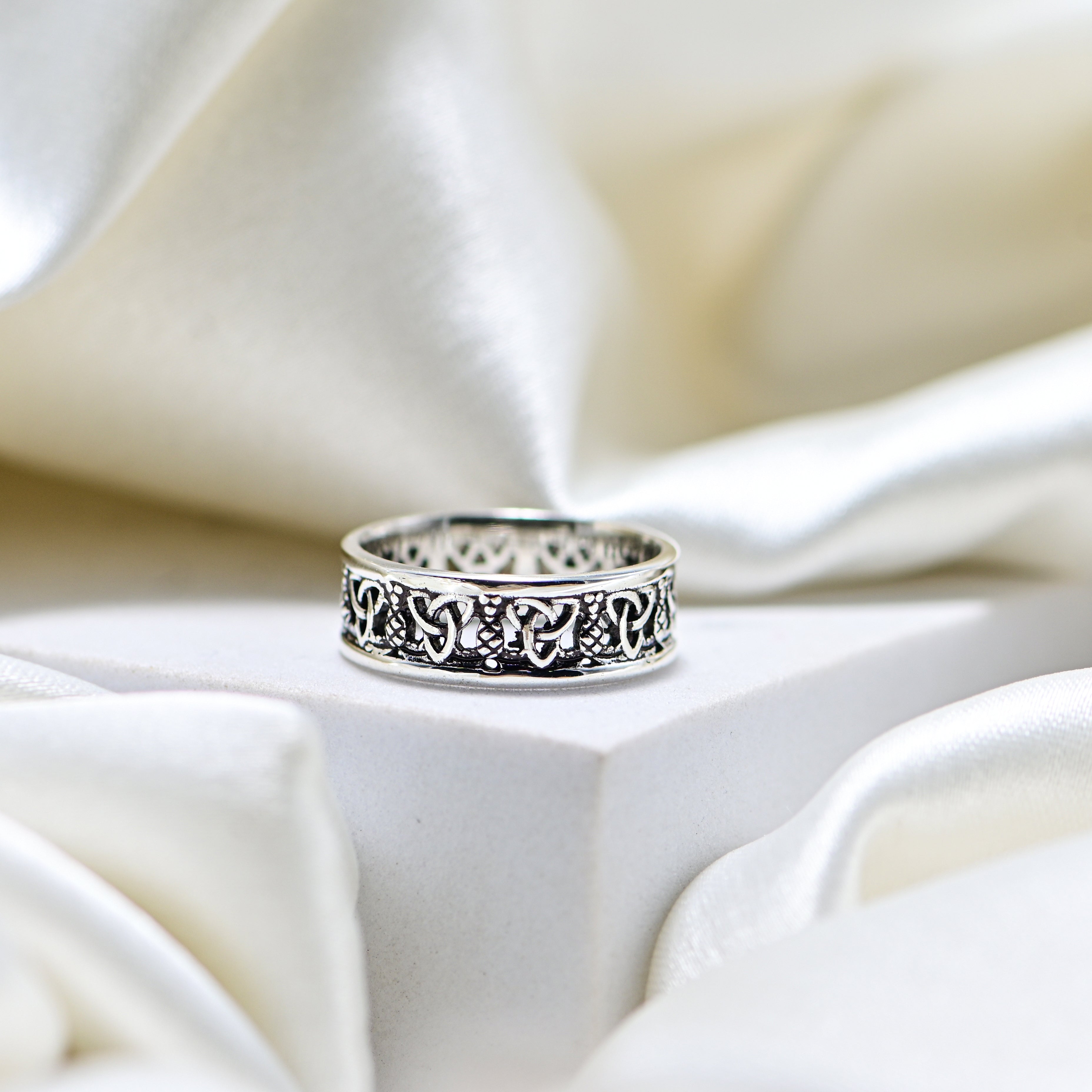 925 Silver Rustic Men’s Band Ring Gift for Husband