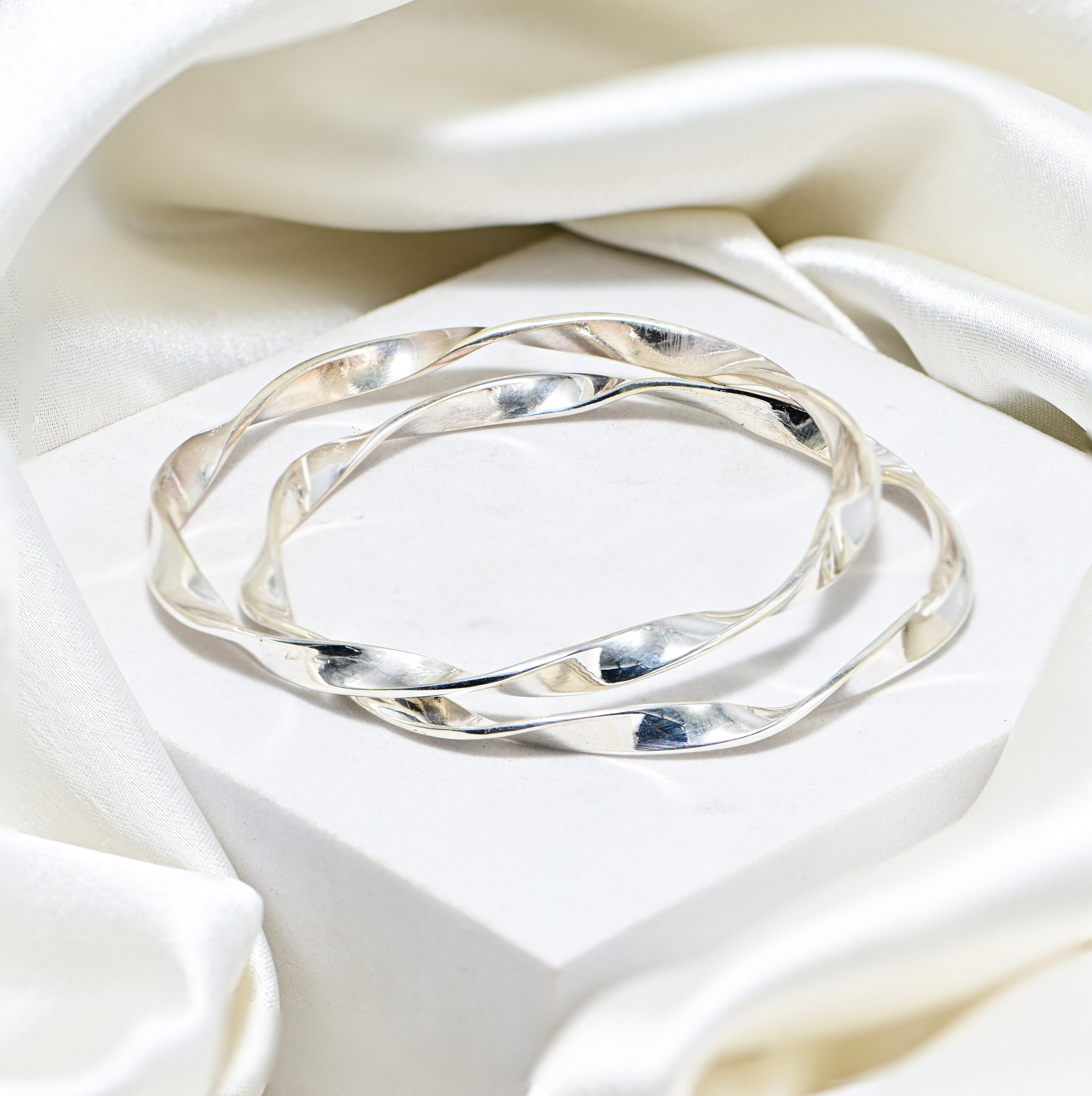 Sterling Silver Kada Bracelet Traditional Indian Chudiya Elegant Everyday Jewelry for Women