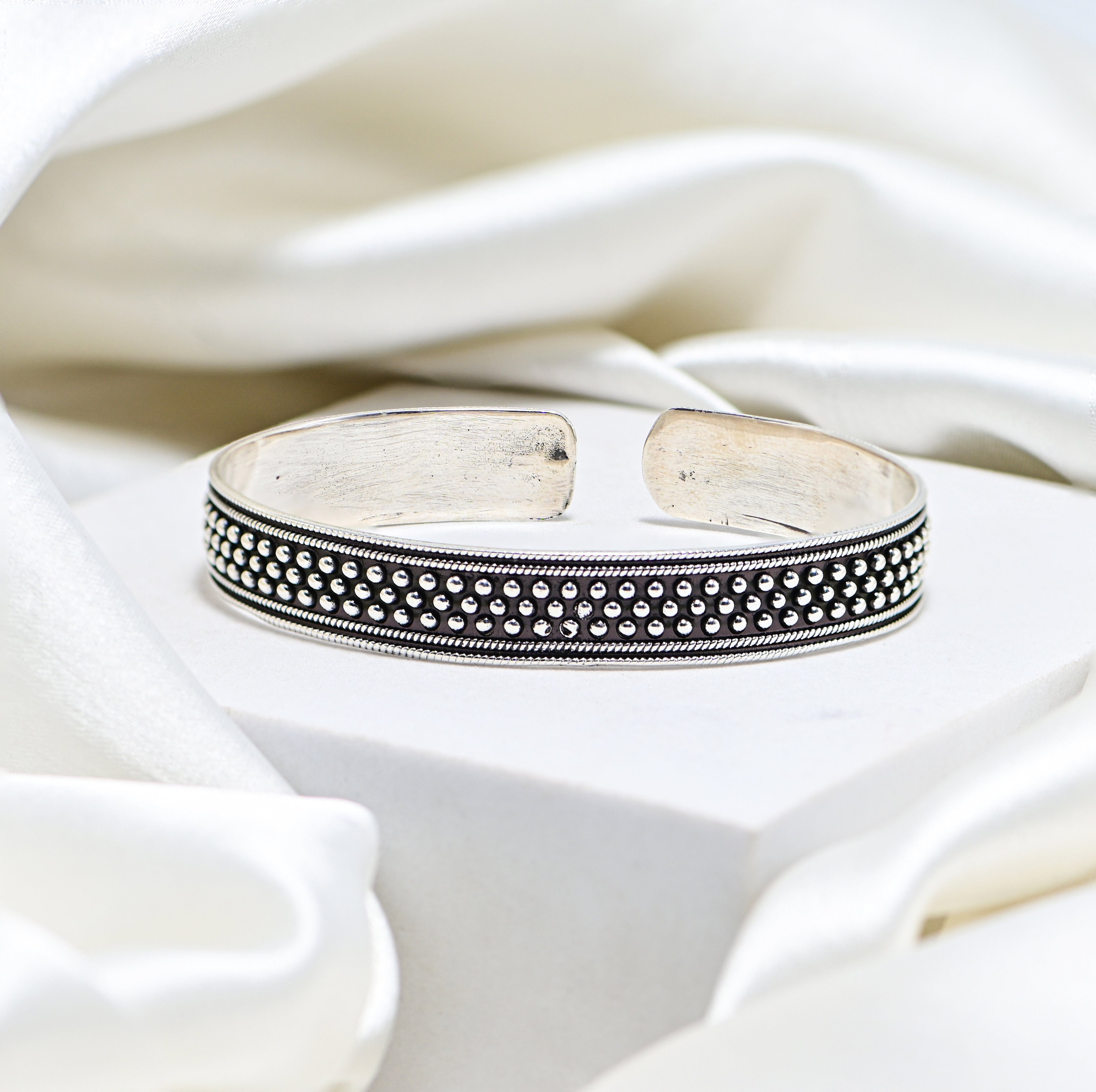 Tribal Silver Chain Kada Vintage Handmade Men Bracelet