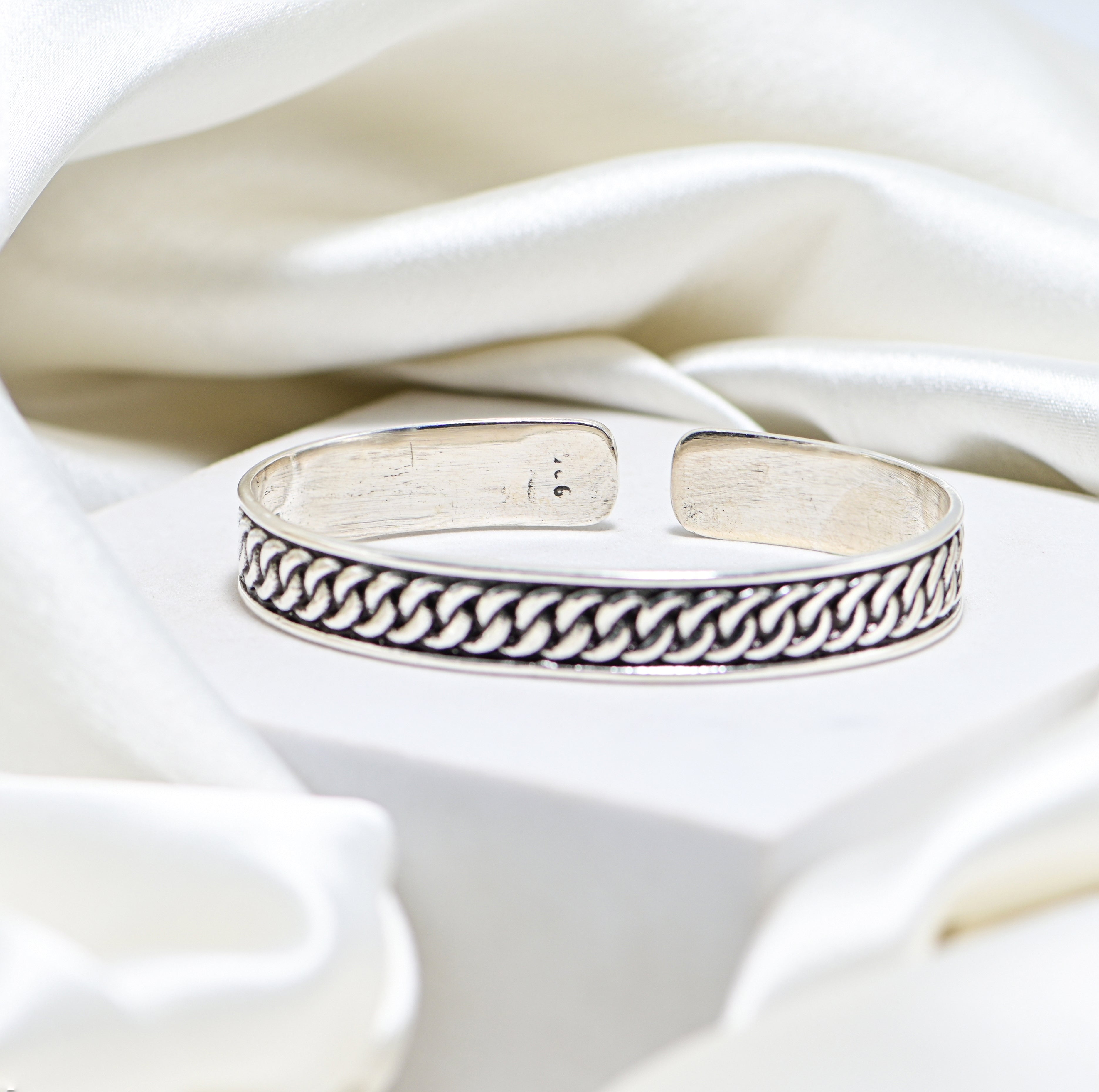 Tribal Silver Chain Kada Vintage Handmade for Men