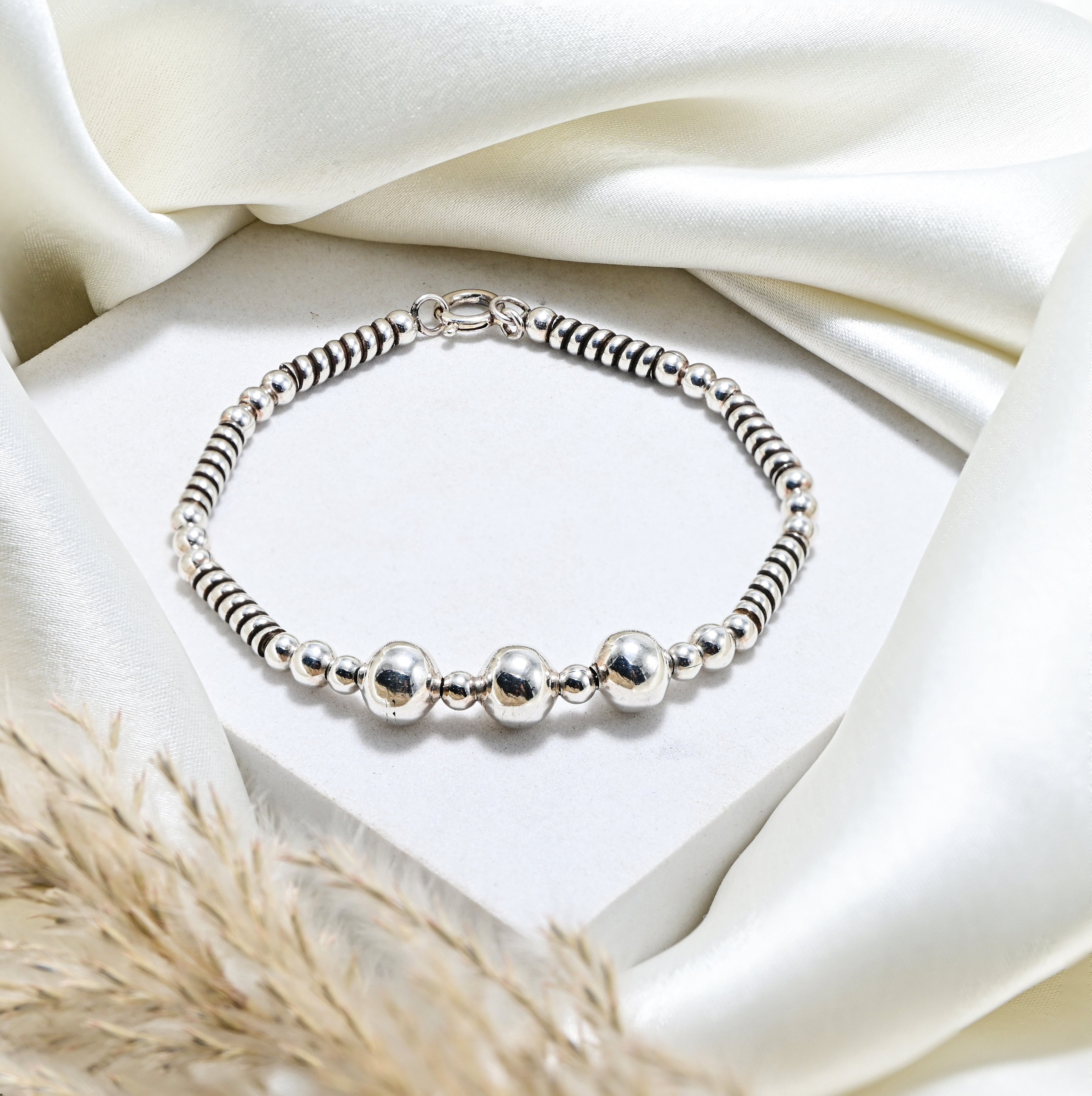 Oxidised Turkish Finish 925 Sterling Silver Bracelet  Boho Design
