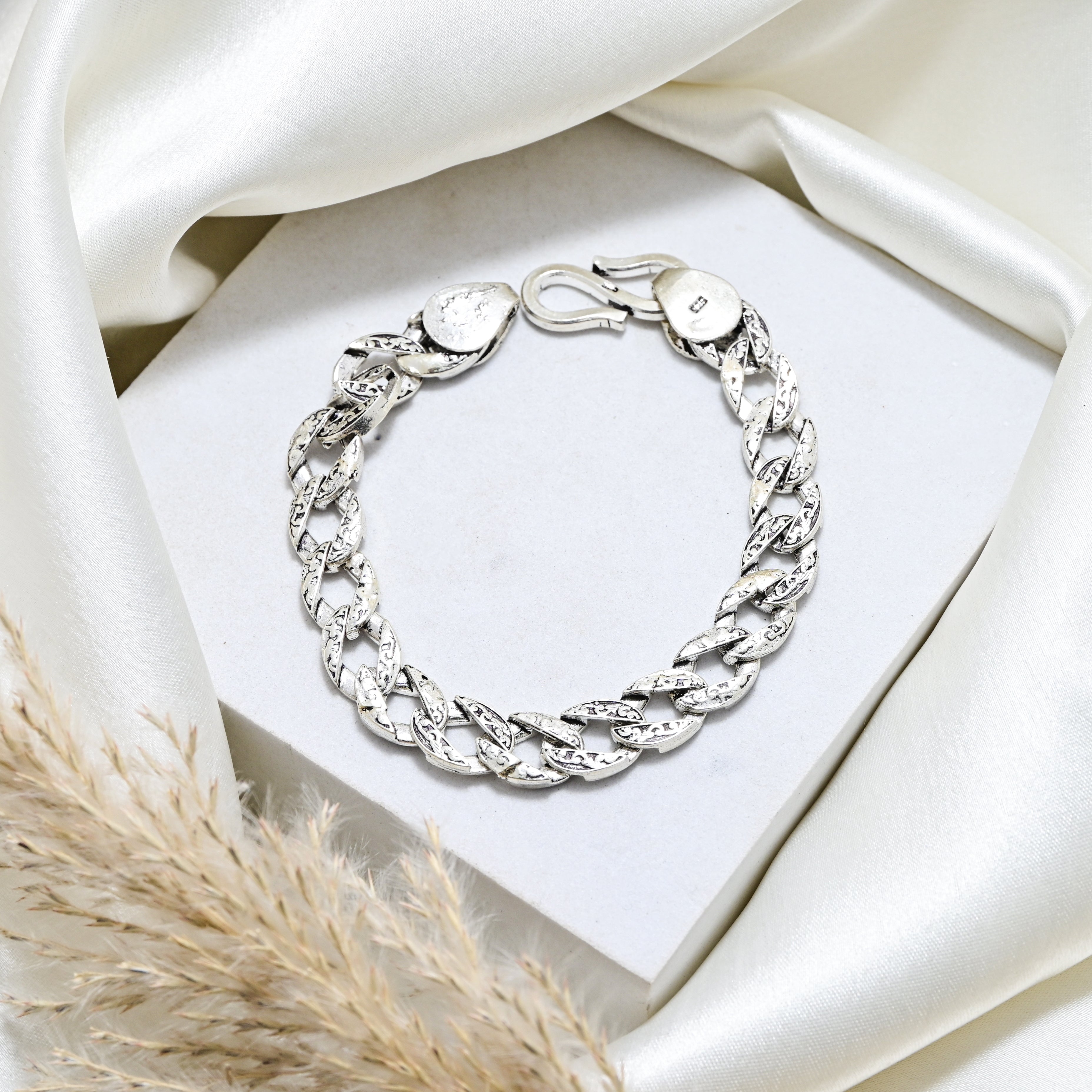 Handmade Antique Silver Bracelet Tribal Boho Men Jewelry