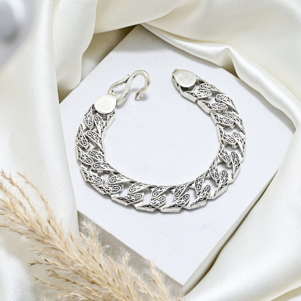 Antique Silver Handmade Bracelet Bohemian Tribal Jewelry