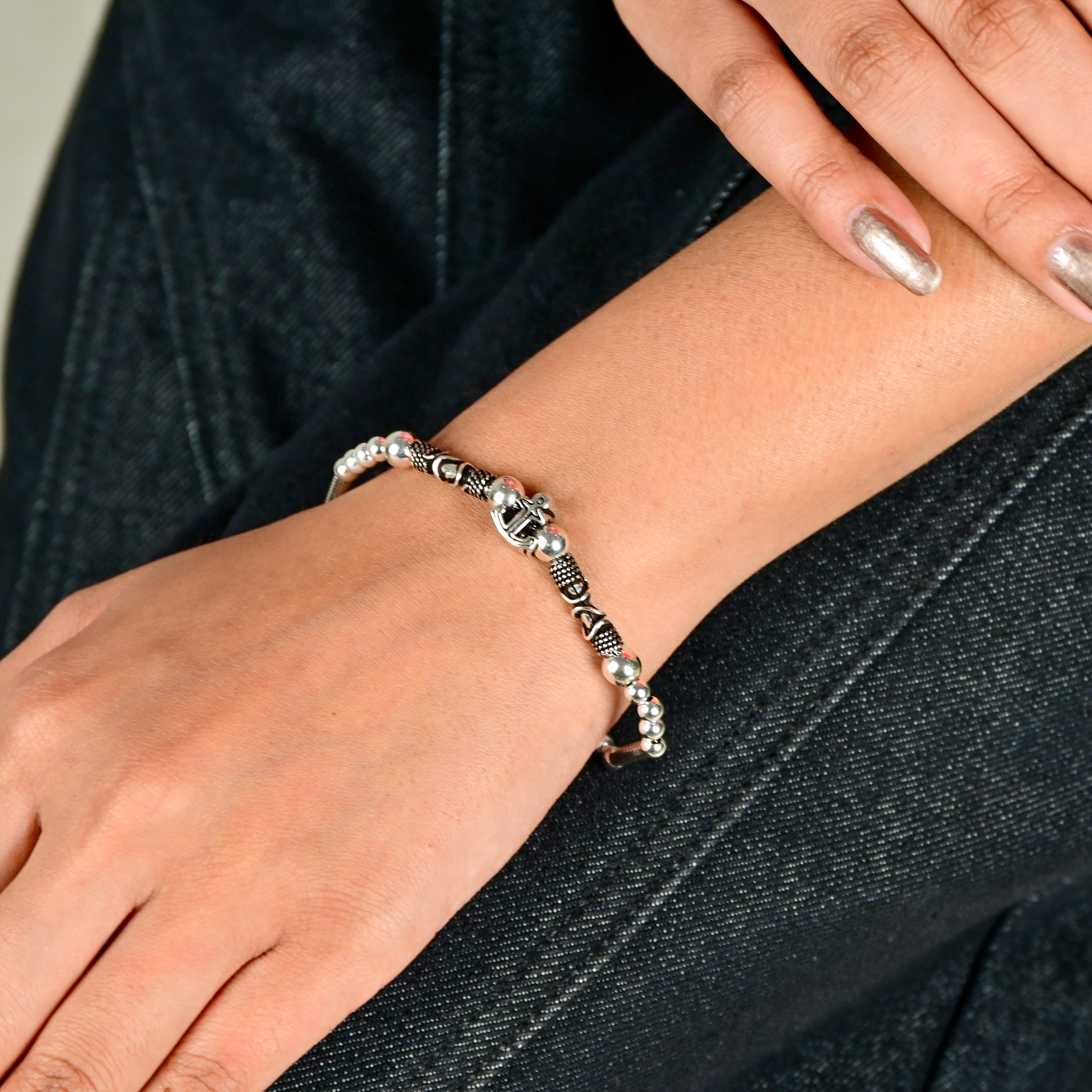 Oxidised 925 Silver Turkish Bracelet Handmade Vintage Style