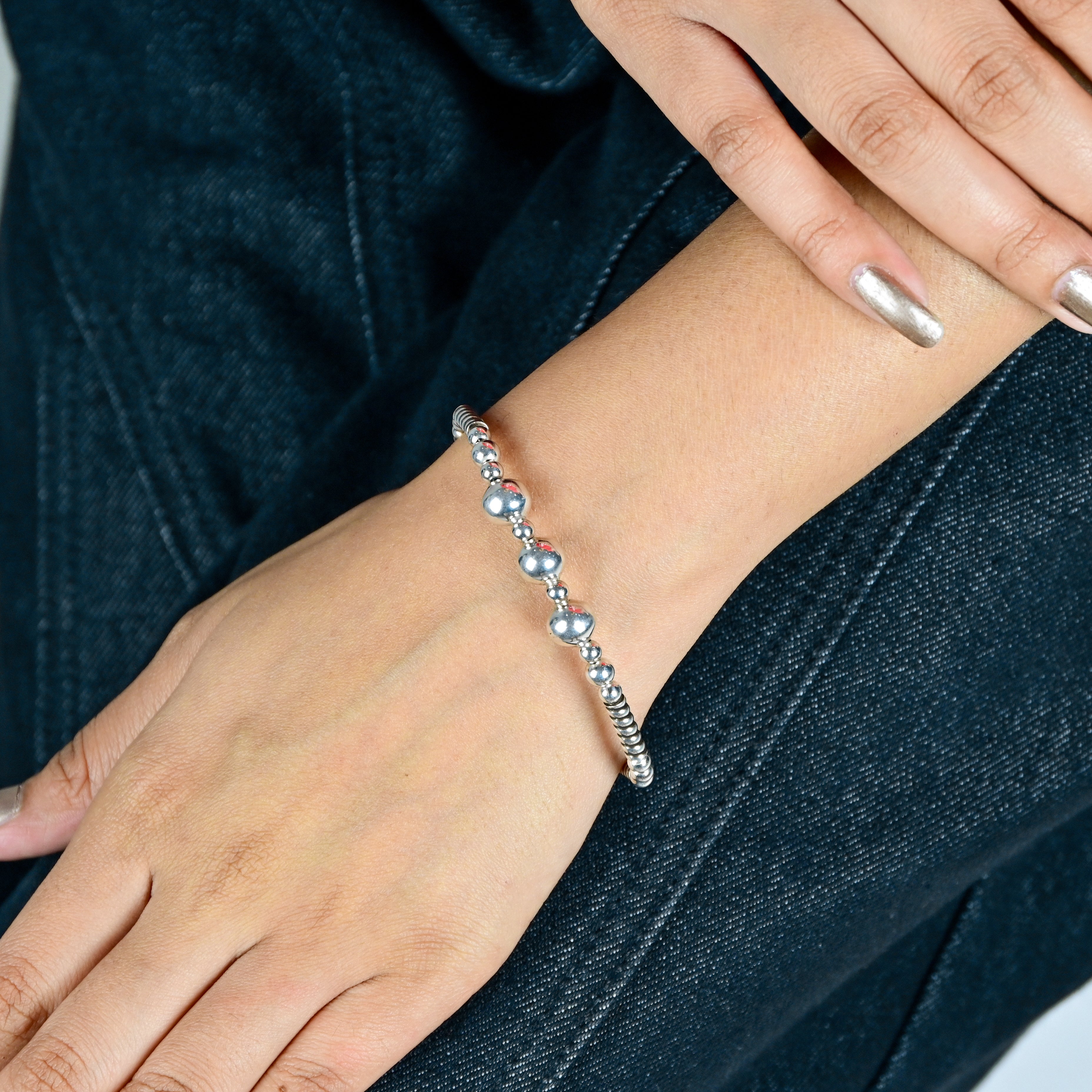 Oxidised Turkish Finish 925 Sterling Silver Bracelet  Boho Design