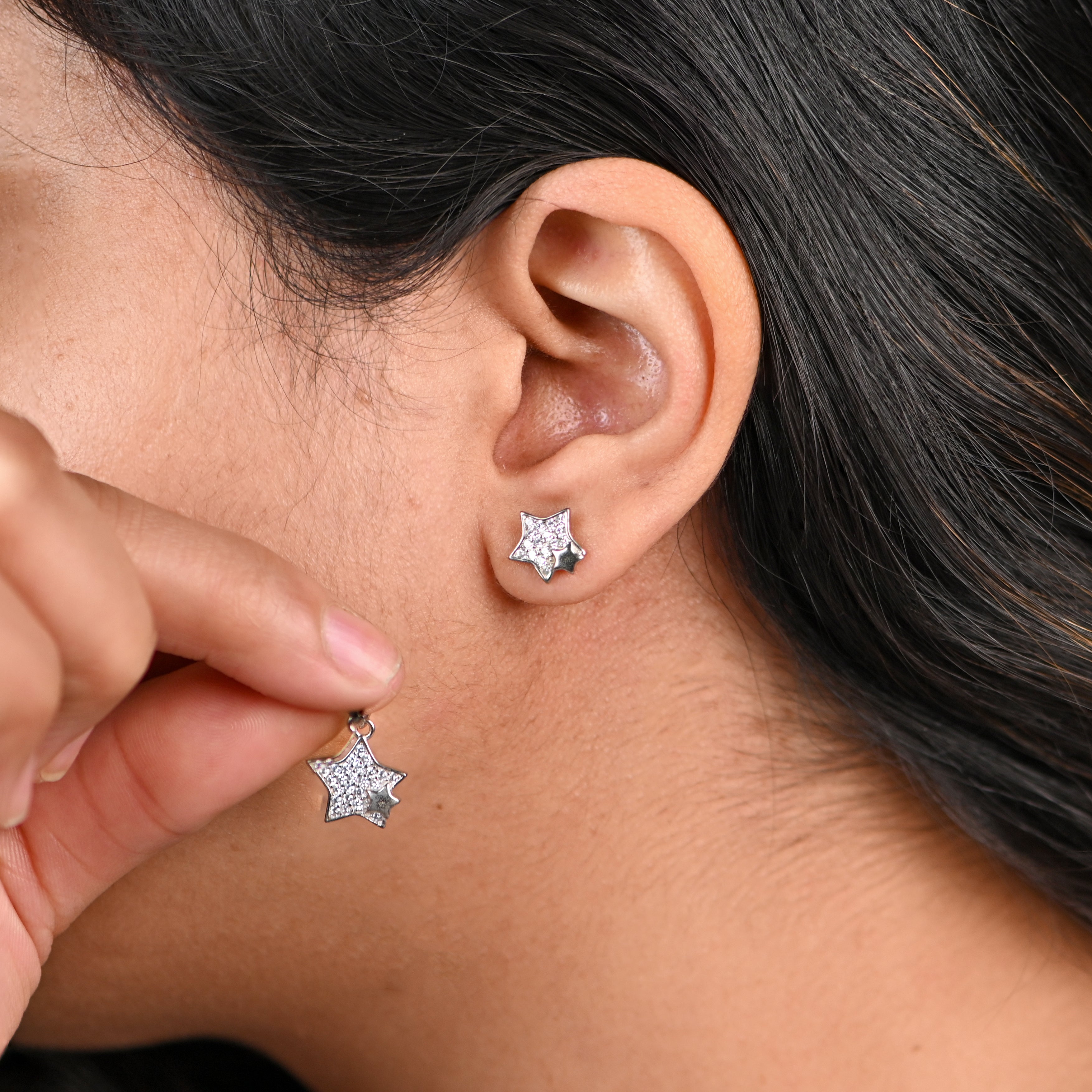 Classic Round Brilliant CZ Pendant & Earrings Set in 925 Sterling Silver