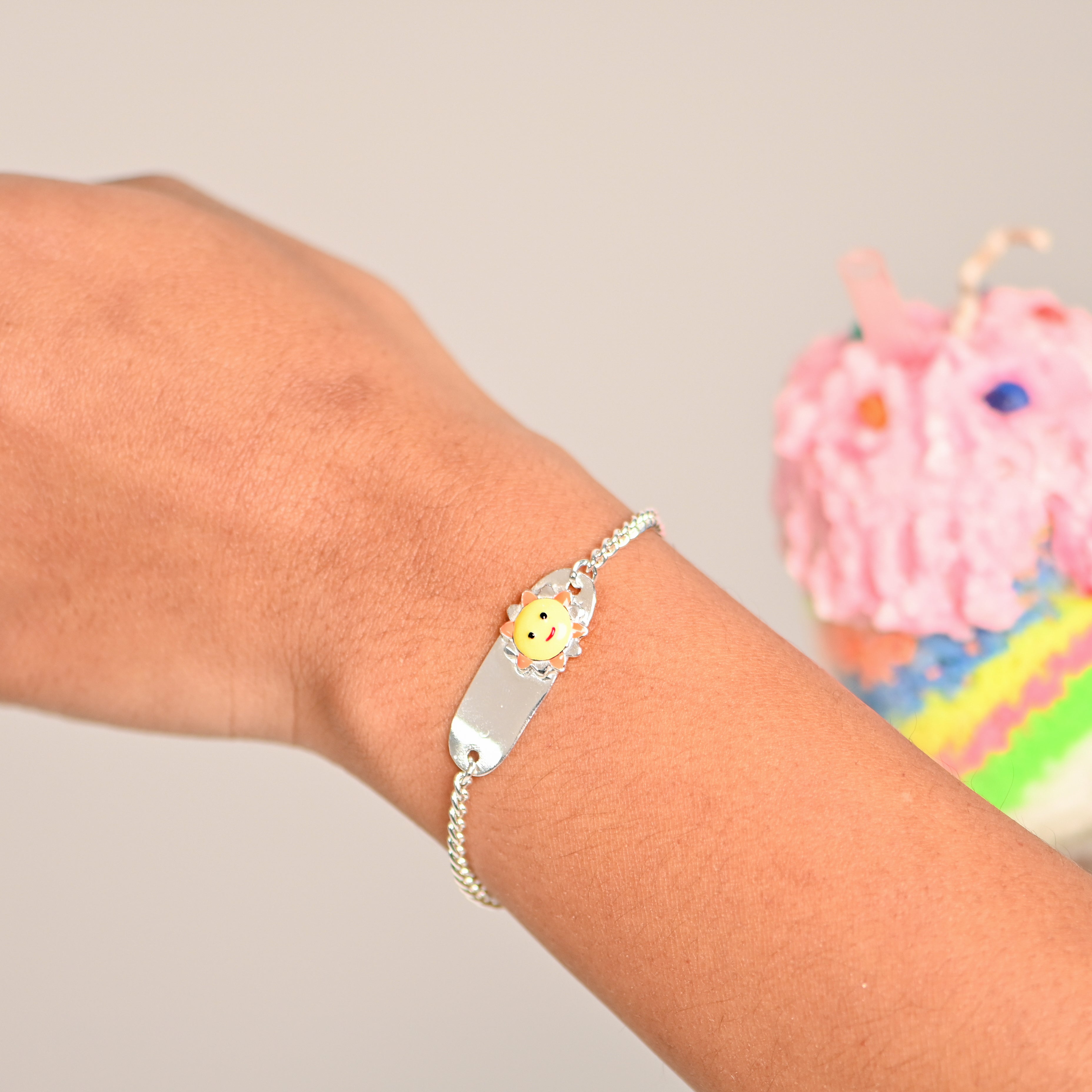 Sunflower Baby Girl Bracelet 925 Silver Charm Bracelet Adjustable Jewelry