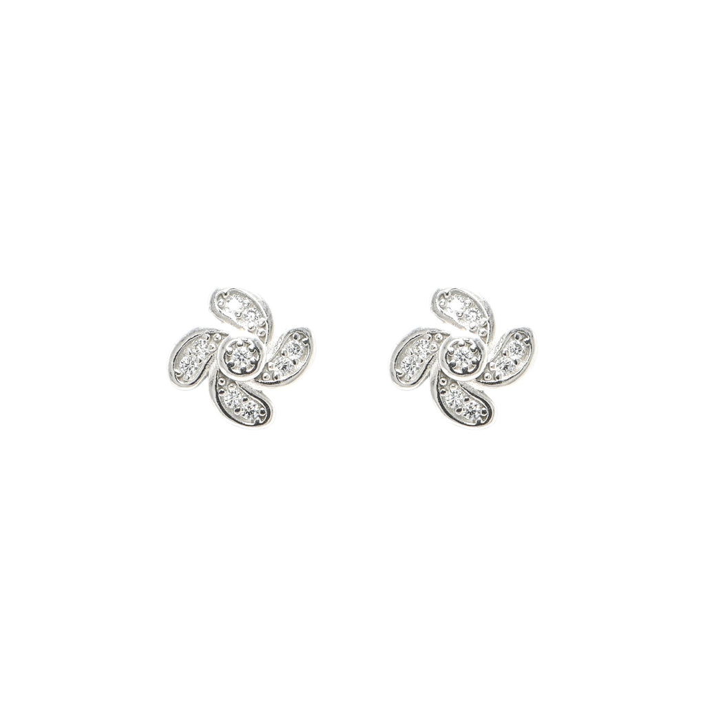 925 Sterling Silver Rhodium CZ Round Stud Earrings – Timeless Gift