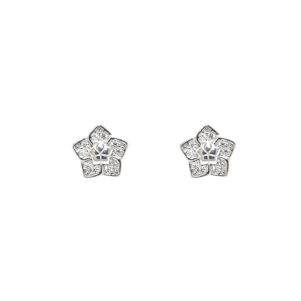 925 Sterling Silver Rhodium-Plated Round CZ Stud Earrings Everyday Use