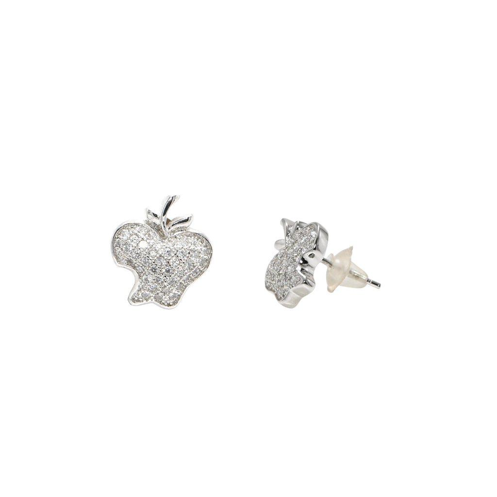Rhodium-Plated 925 Sterling Silver Earrings with Round Brilliant CZ