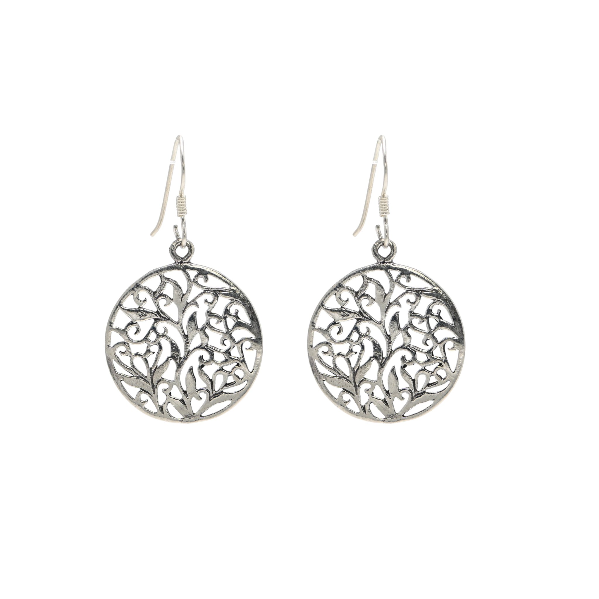 925 Sterling Silver Classic Earrings Coin Shape Earring
