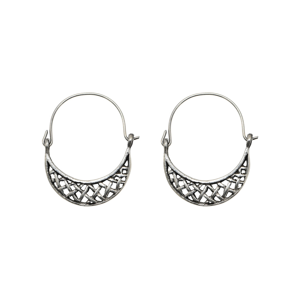 925 Sterling Silver Oxidised Classic Earrings Vintage Jewellery