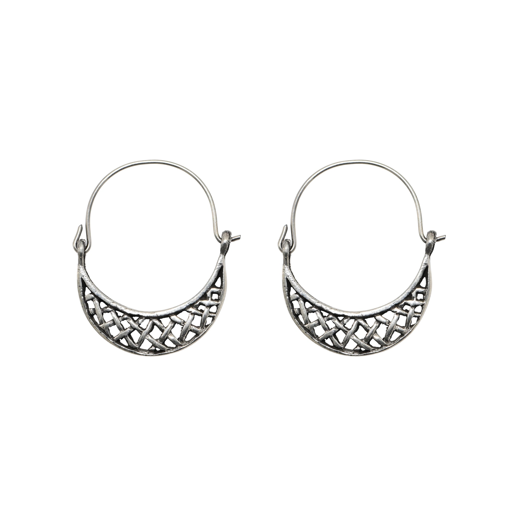 925 Sterling Silver Oxidised Classic Earrings Vintage Jewellery