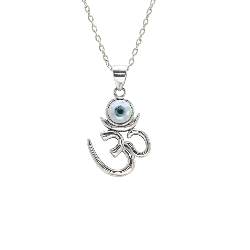 925 Sterling Silver Om Necklace Om Pendant