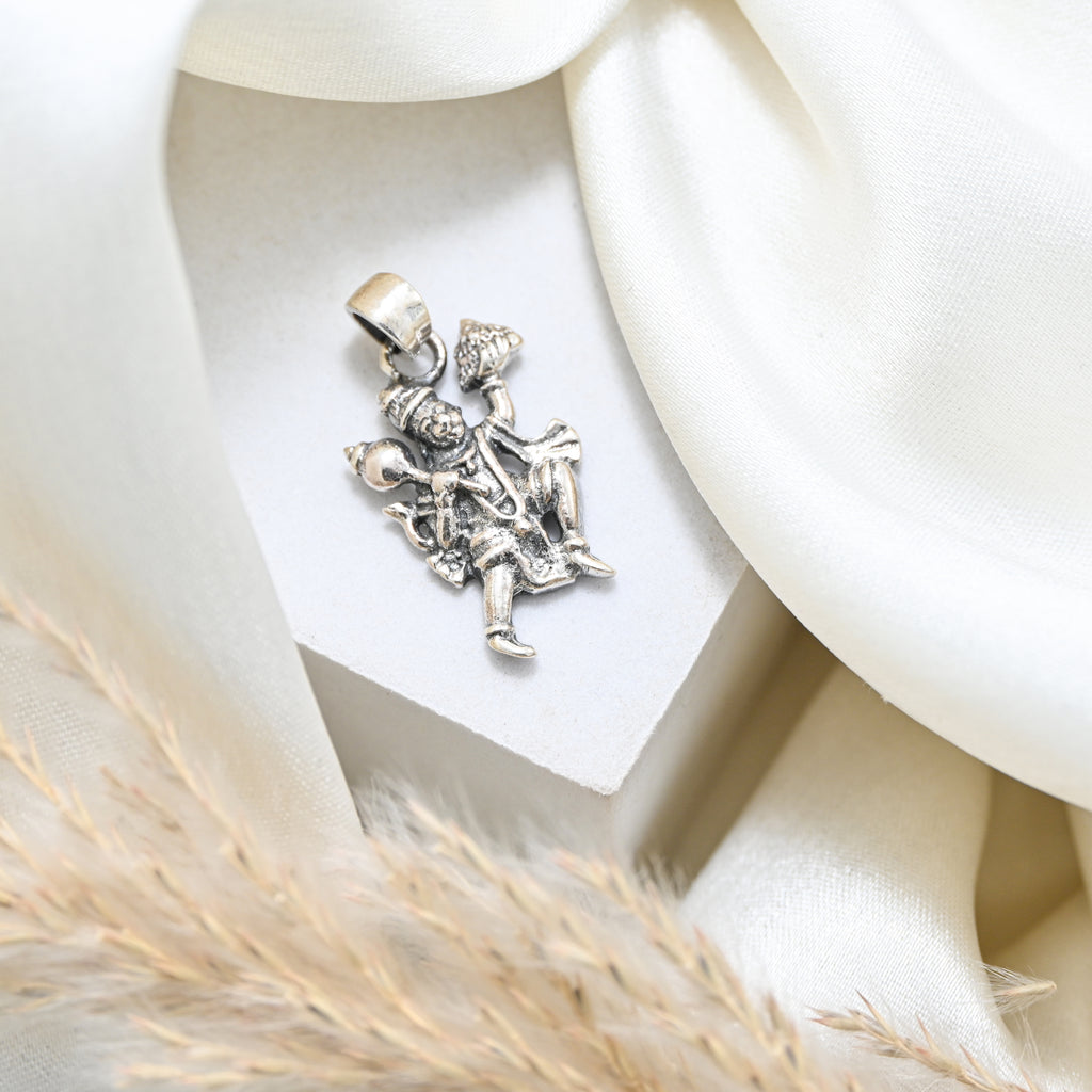 Hanuman Pendant Necklace – 925 Sterling Silver Hindu God Amulet for Rama Devotees