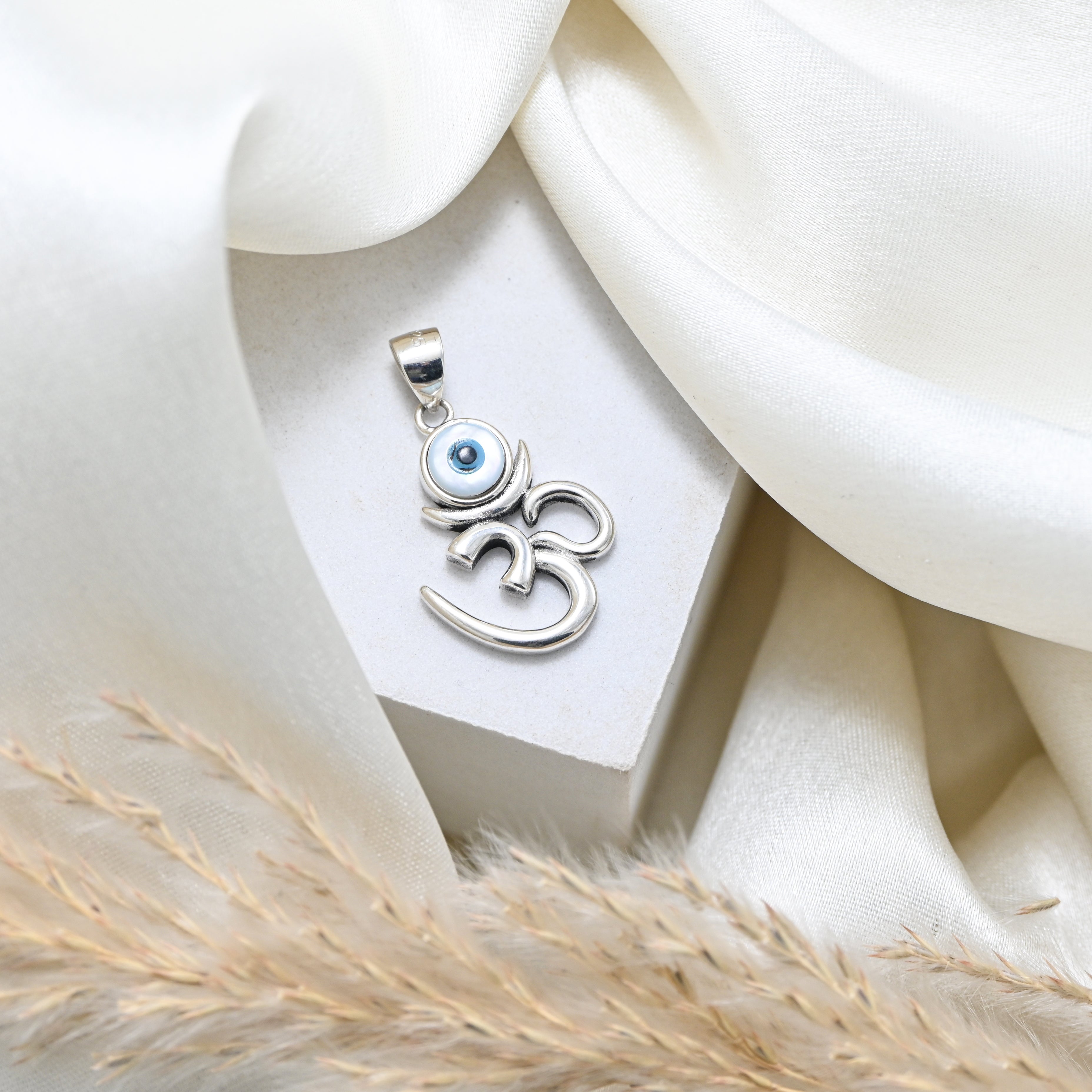 925 Sterling Silver Om Necklace Om Pendant