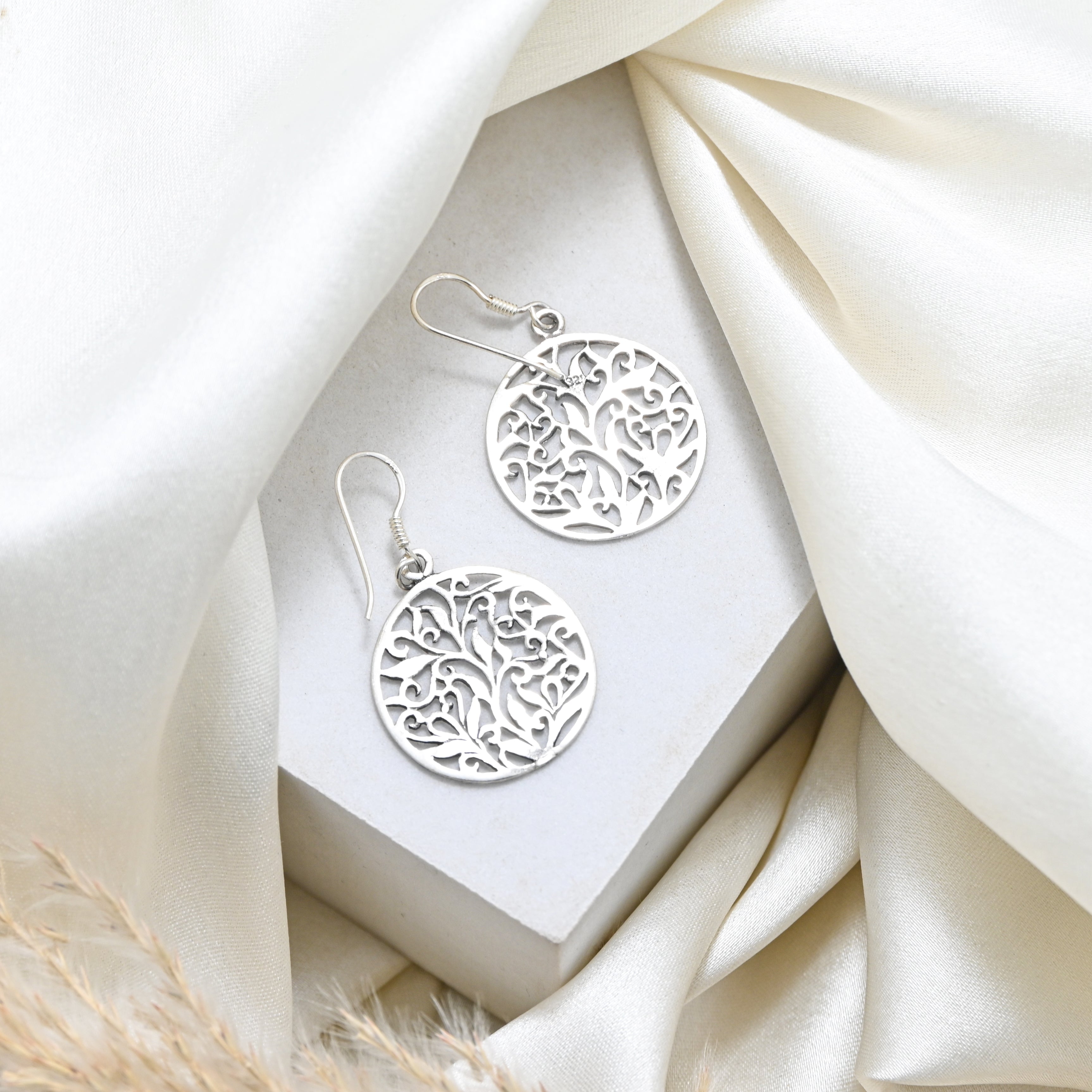 925 Sterling Silver Classic Earrings Coin Shape Earring