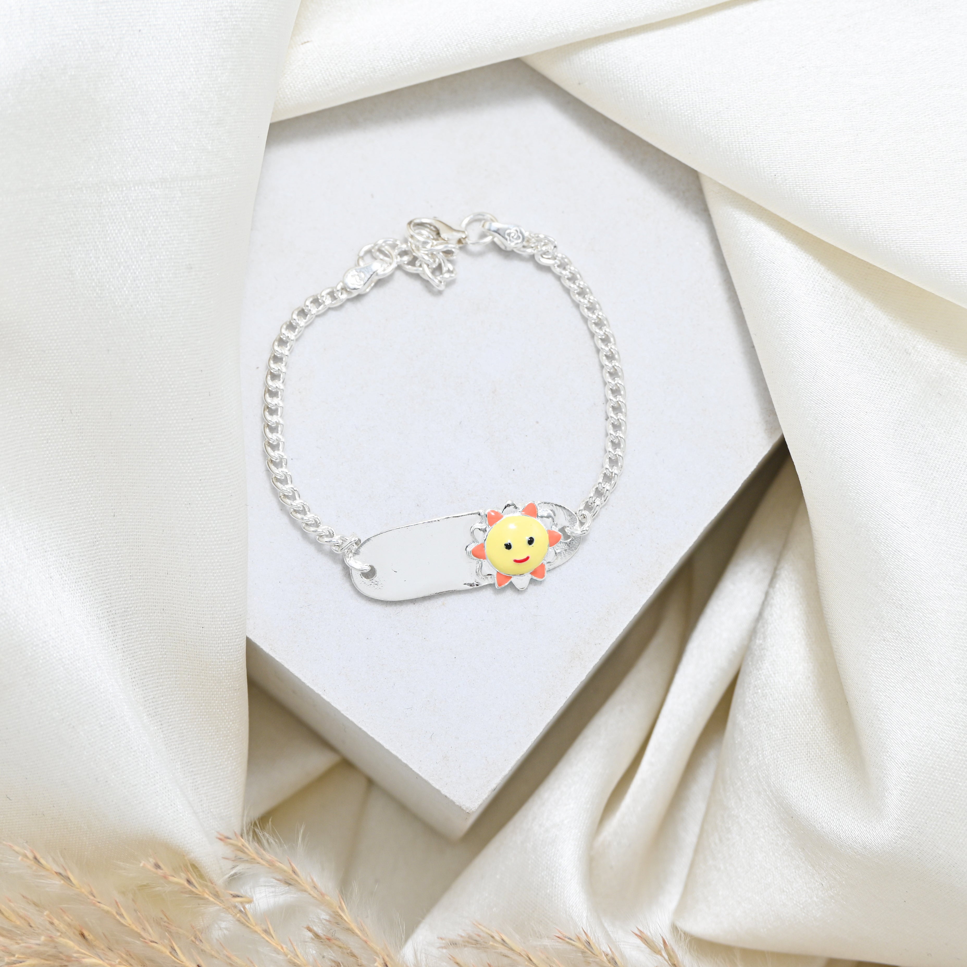 Sunflower Baby Girl Bracelet 925 Silver Charm Bracelet Adjustable Jewelry