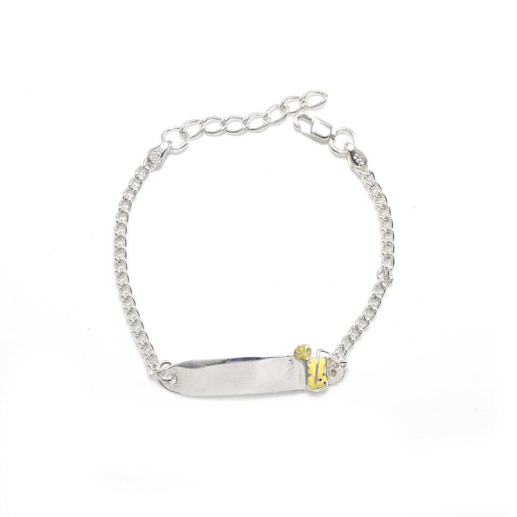 Cute Baby Girl Yellow Bracelet in 925 Sterling Silver Adjustable Chain