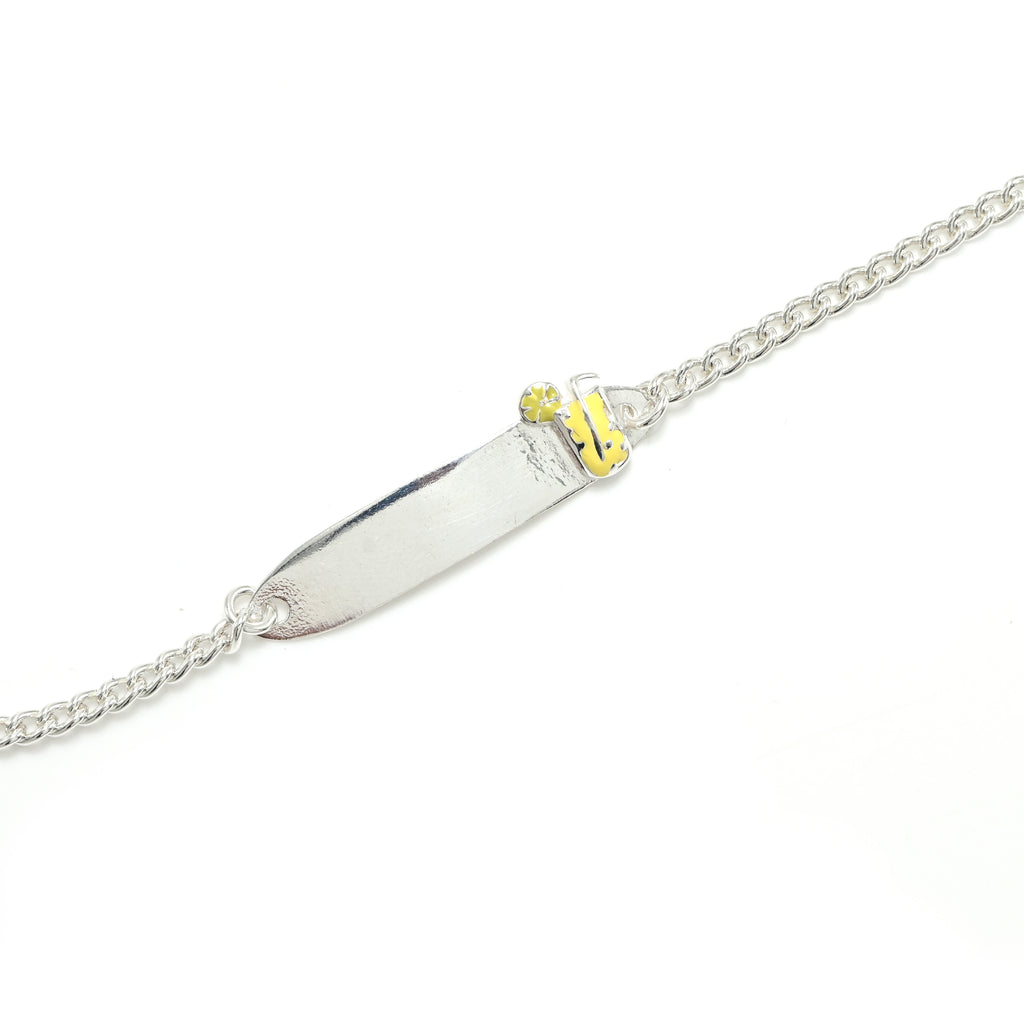 Cute Baby Girl Yellow Bracelet in 925 Sterling Silver Adjustable Chain