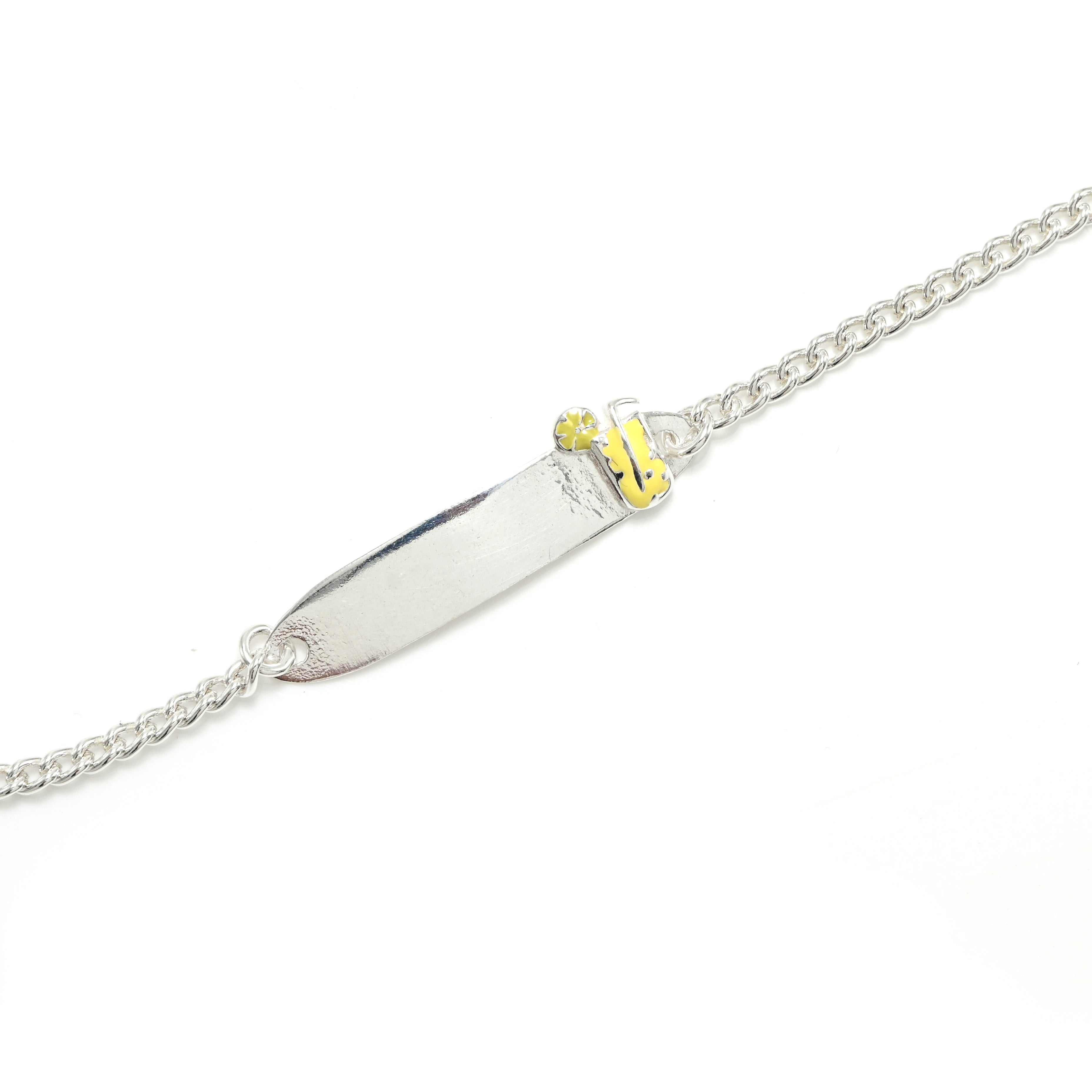 Cute Baby Girl Yellow Bracelet in 925 Sterling Silver Adjustable Chain