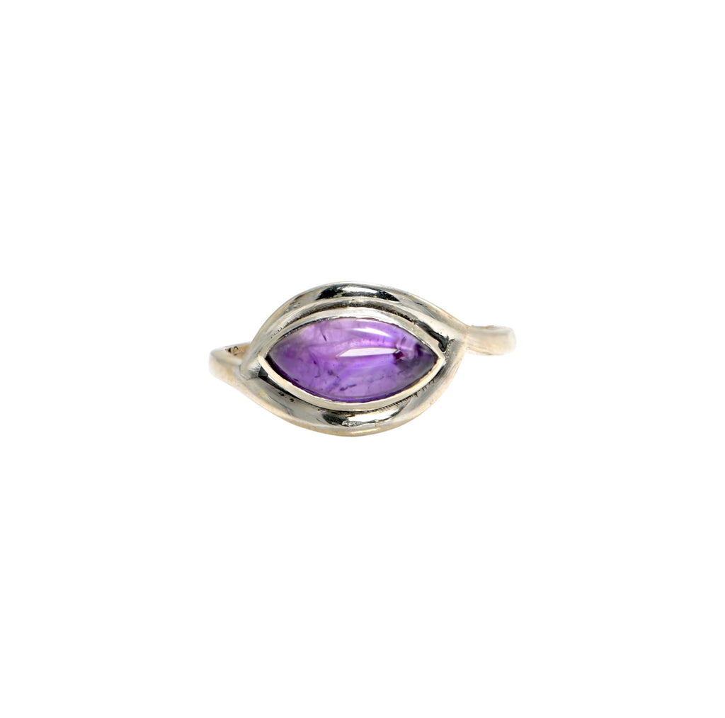 925 Sterling Silver Amethyst Ring, Oval Brilliant Cut