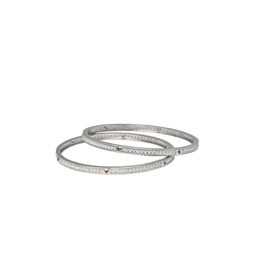 Sparkling 925 Silver CZ Bangle Everyday Wear