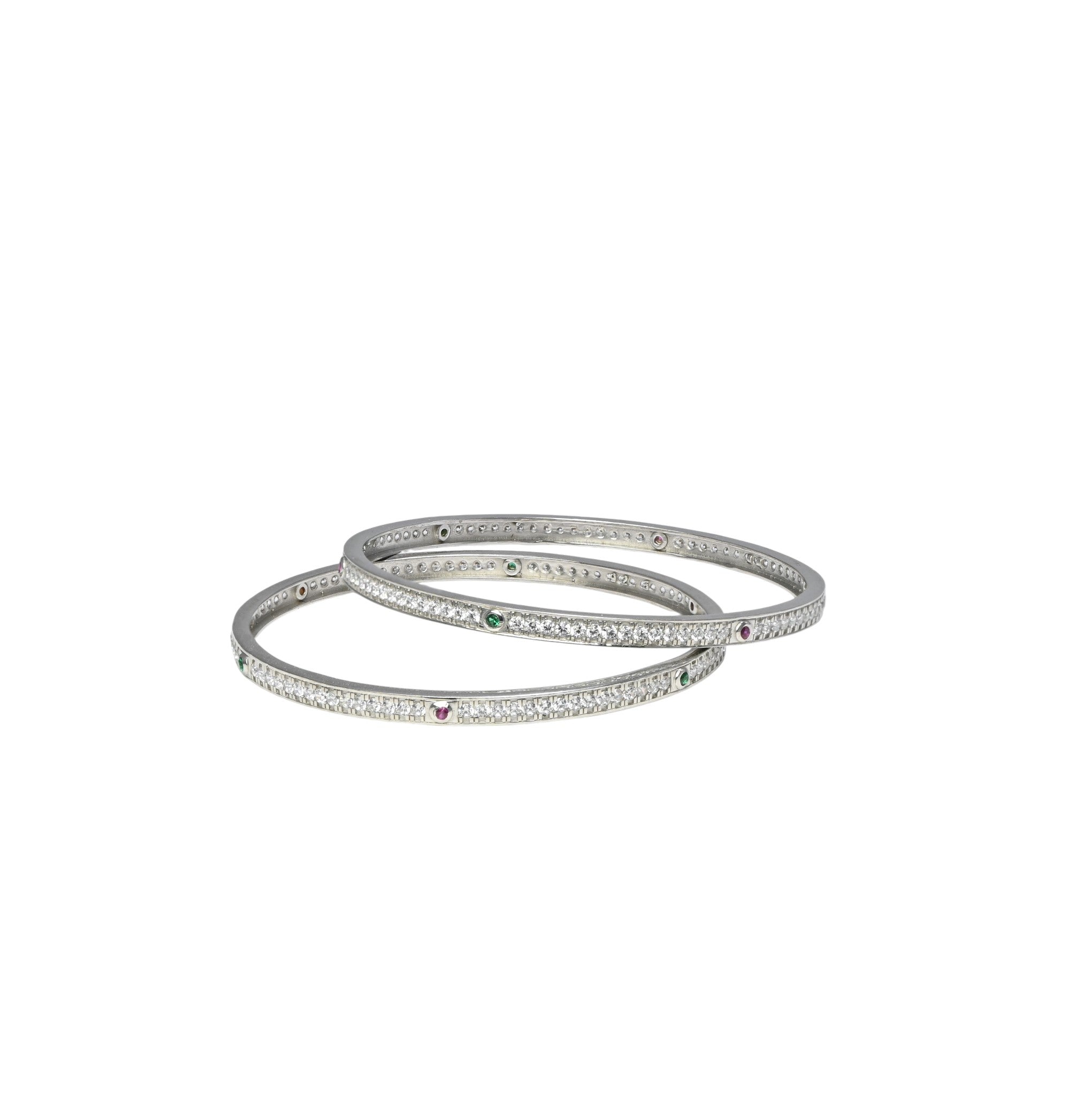 Sparkling 925 Silver CZ Bangle Everyday Wear