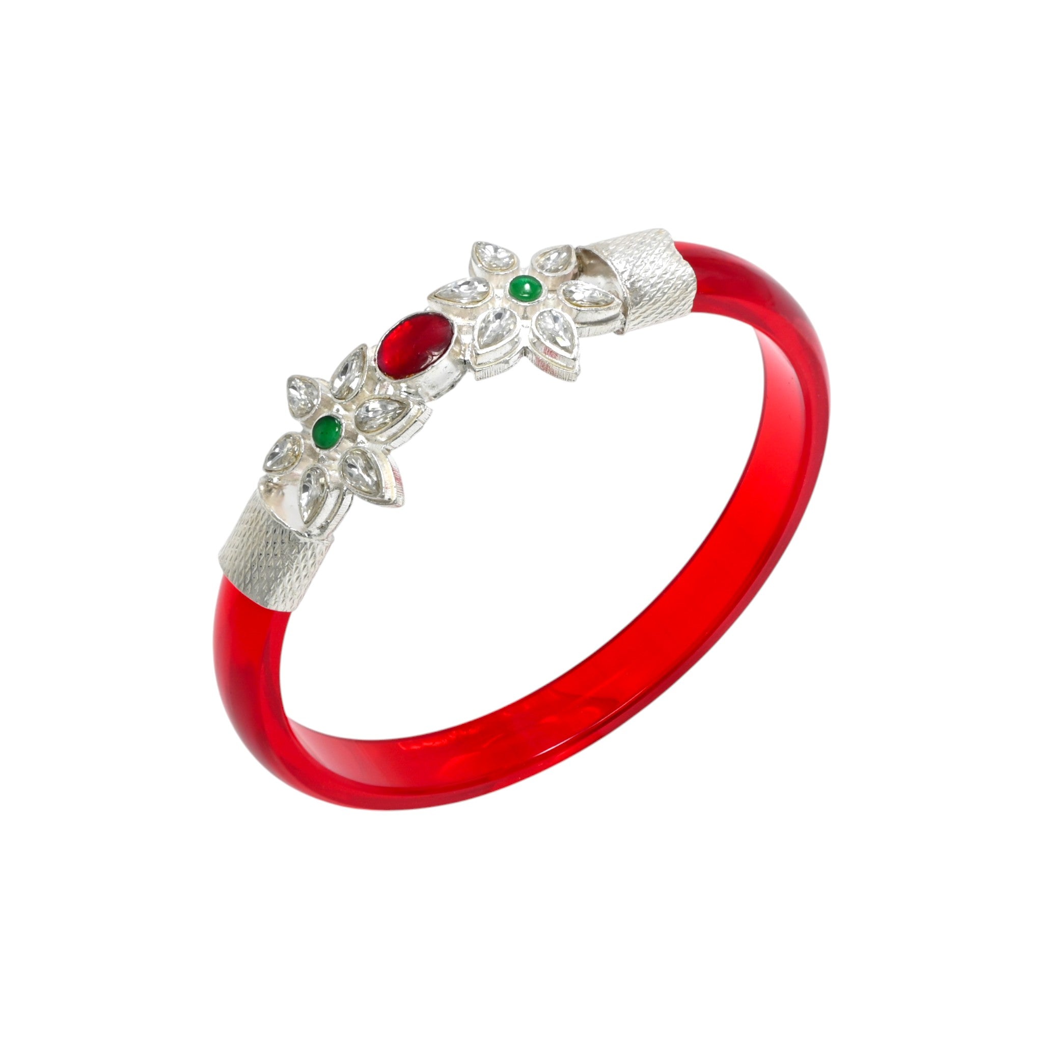 925 Sterling Silver Kundan Bangle Traditional Handcrafted Ethnic Wedding Wear