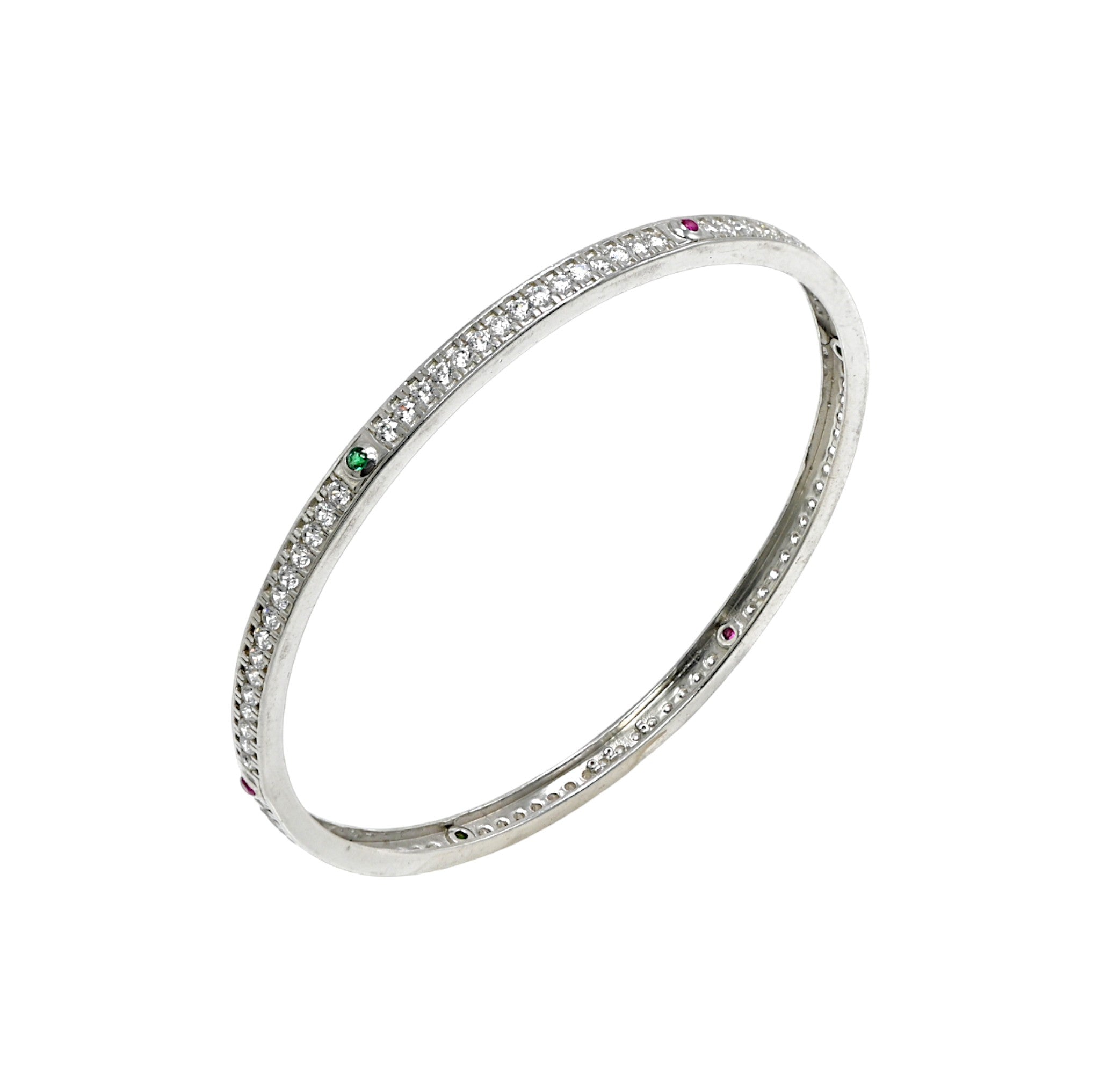 Sparkling 925 Silver CZ Bangle Everyday Wear