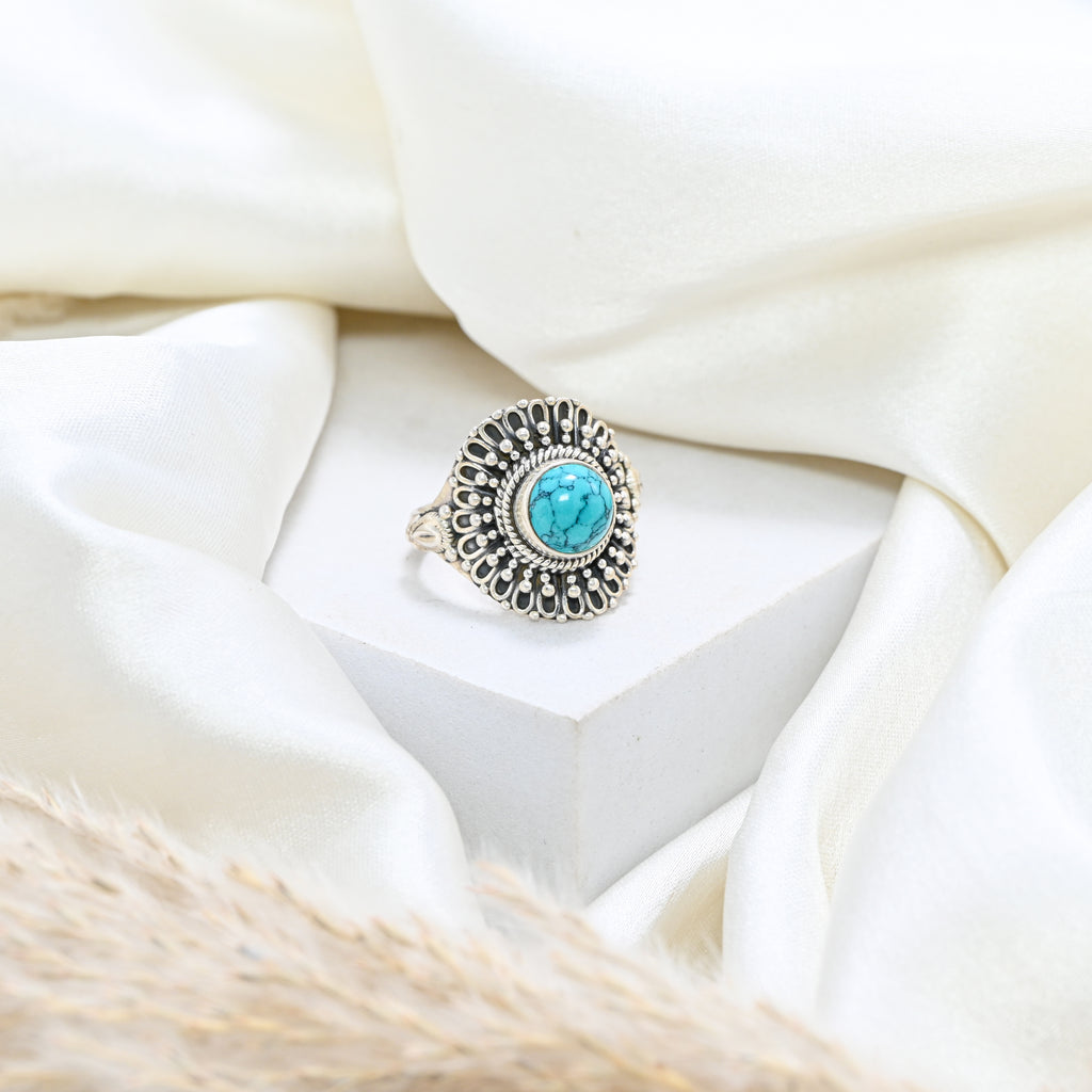 925 Sterling Silver Green Malachite Ring, Oval Brilliant Cut Malachite Gemstone