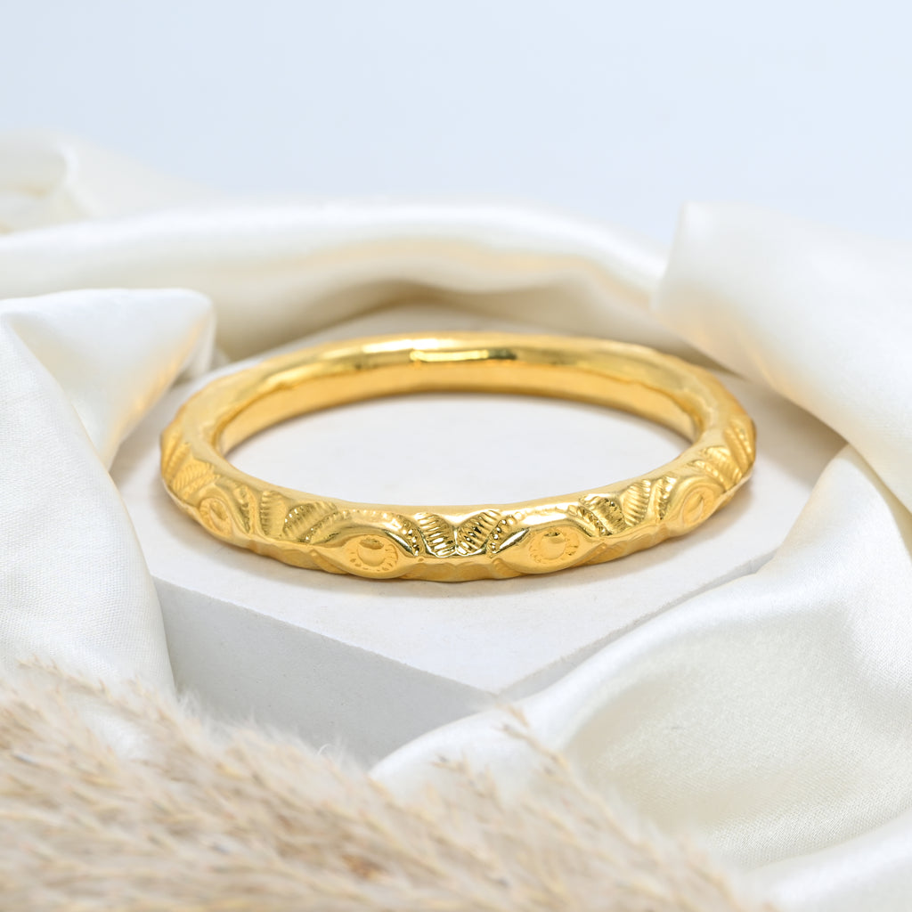 925 Sterling Silver Bangle with Full Micron Gold Polish Wedding Wear