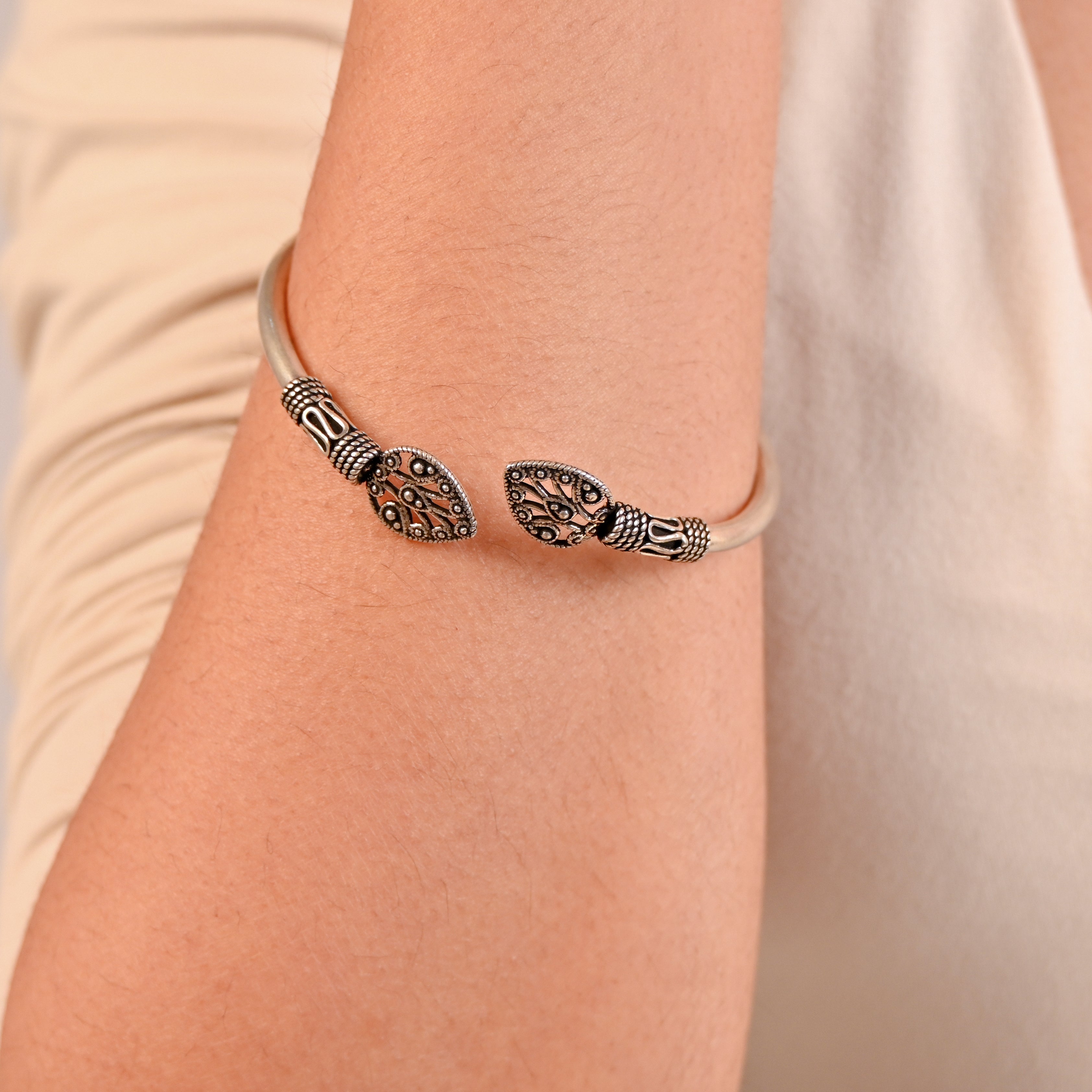 Oxidised Turkish Finish 925 Sterling Silver Vintage Bracelet Traditional Jewelry