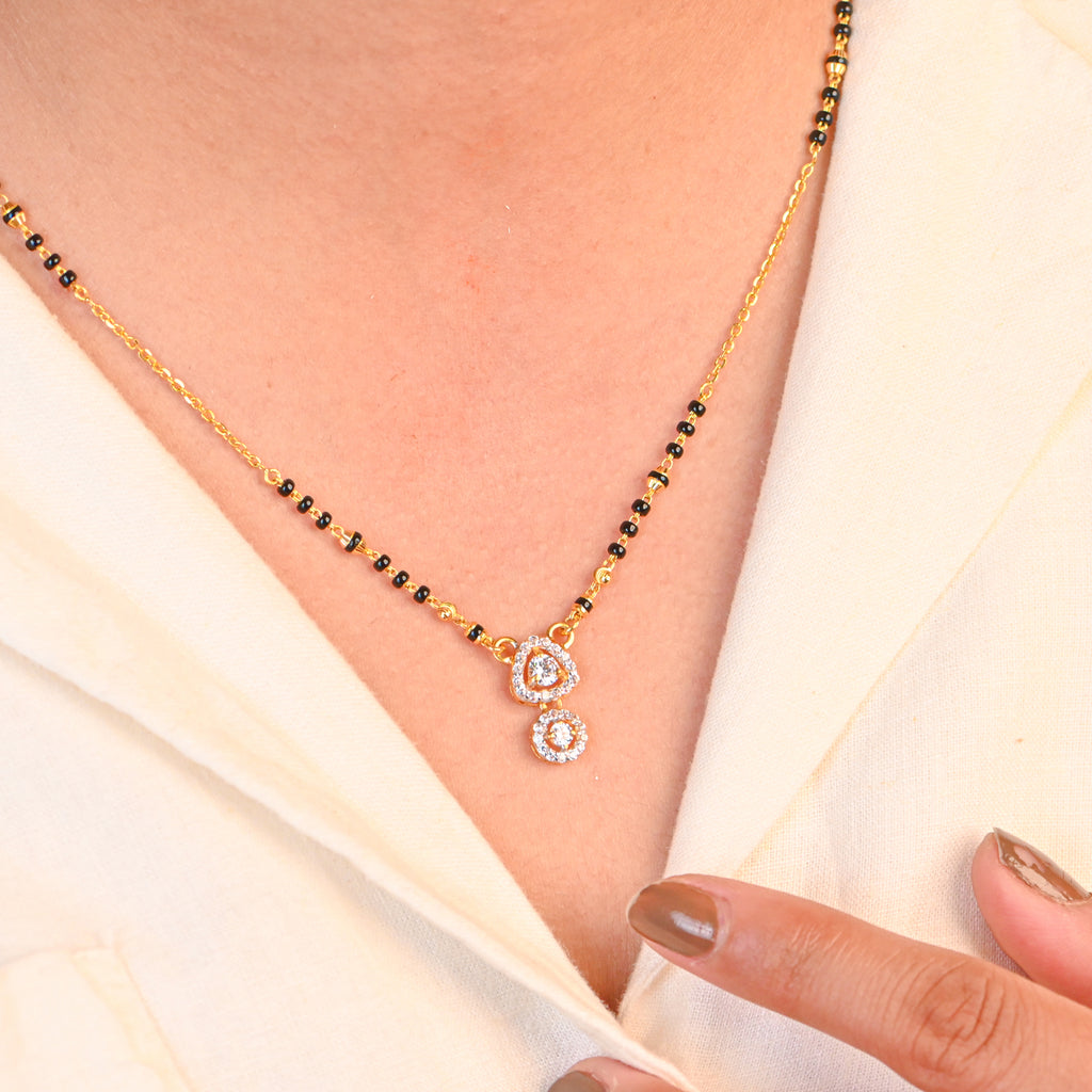 22kt Hallmark Gold Mangalsutra | Traditional Black Beaded Gold Necklace