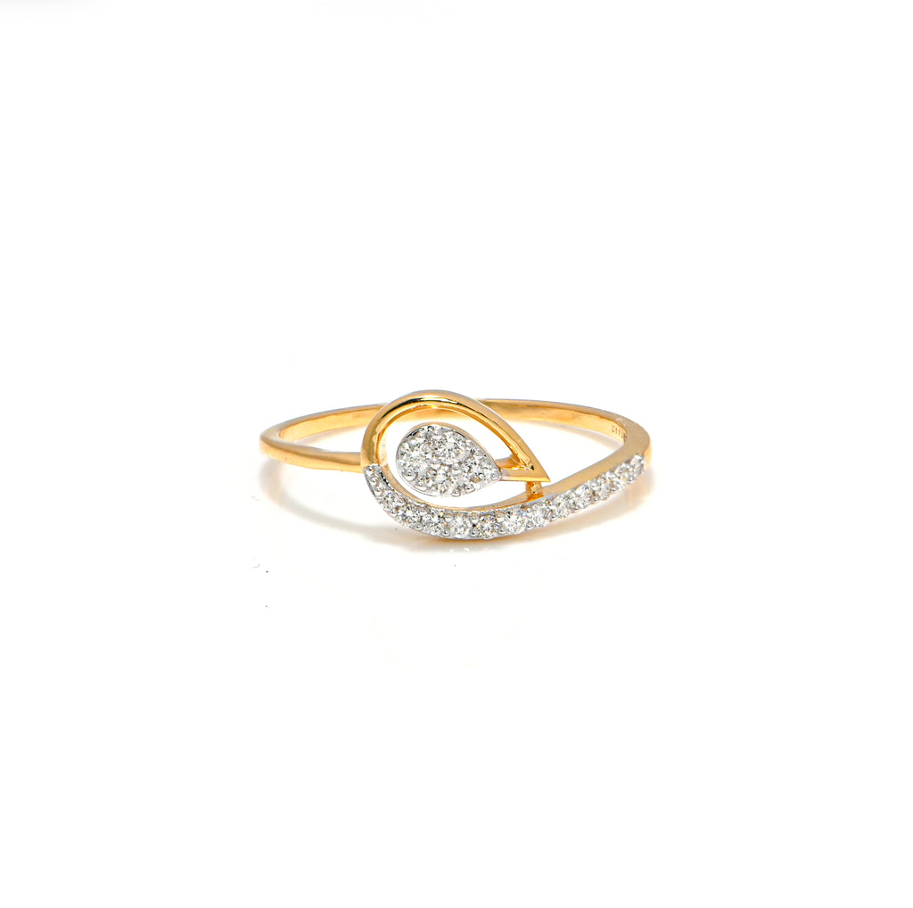 14/18KT Gold Round Brilliant Diamond Handmade Ring – Artisan Engagement or Special Gift
