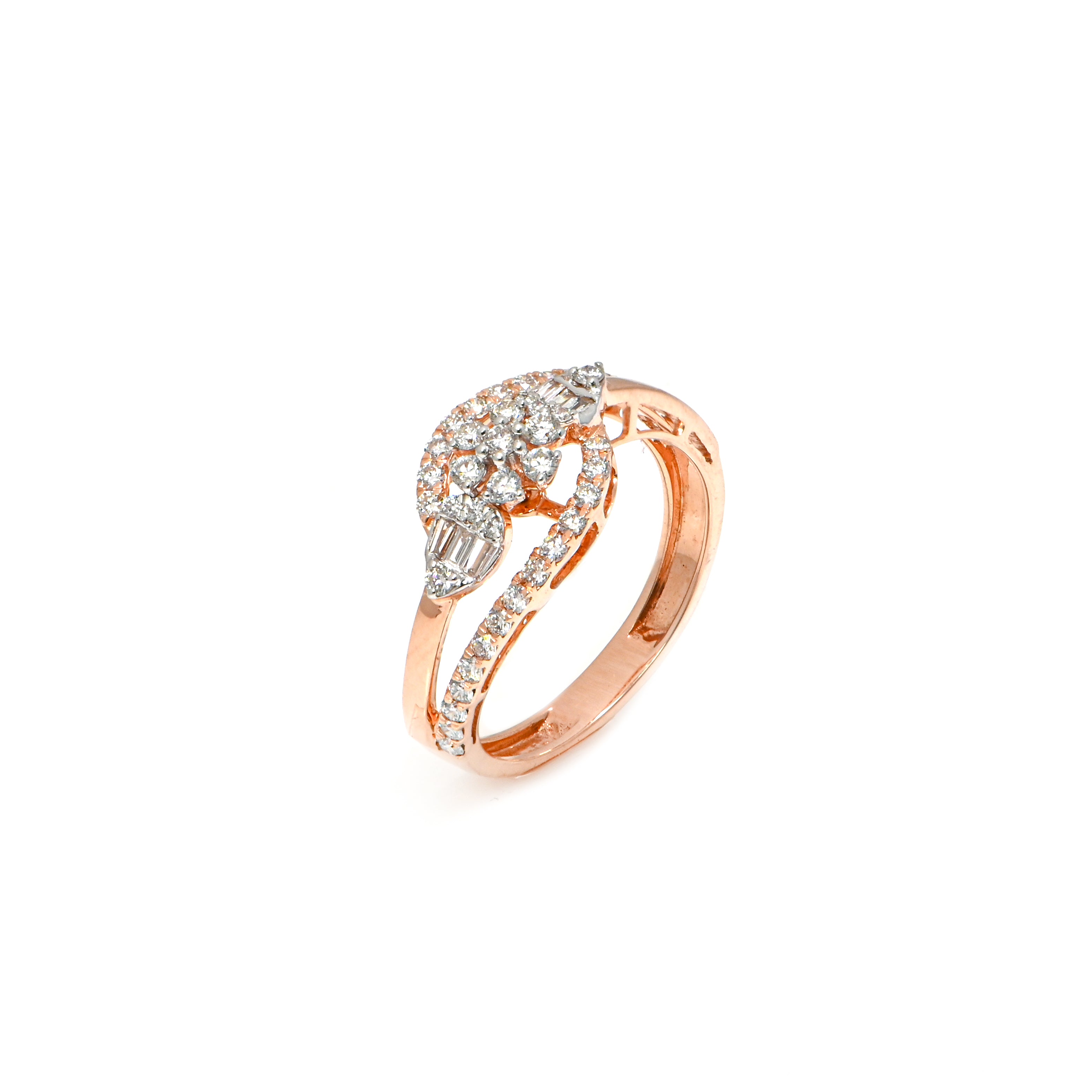 14/18KT Gold Round Sparkling Diamond Ring – Chic Engagement Gift