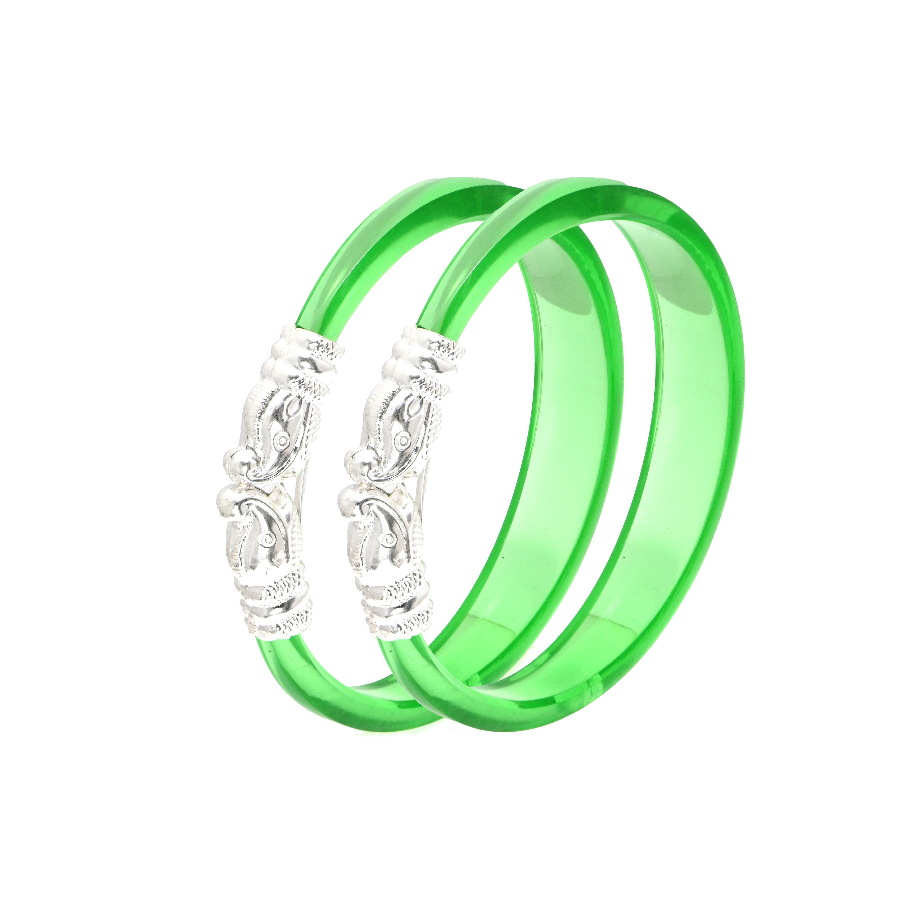 Traditional 925 Silver Glass Kada for Women – Timeless Jewelry