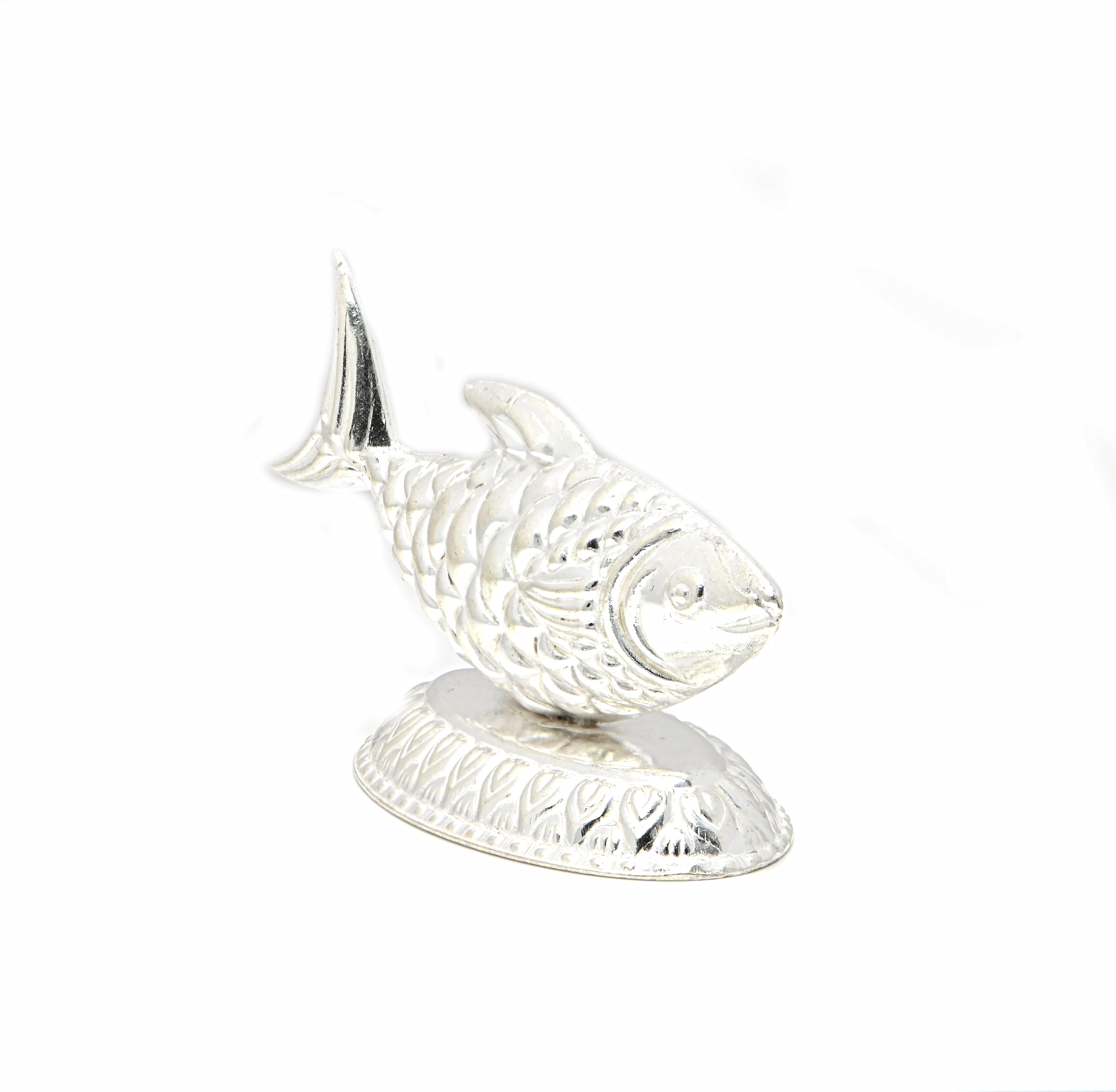 925 Sterling Silver Fish Figurine | Lucky Feng Shui Silver Fish